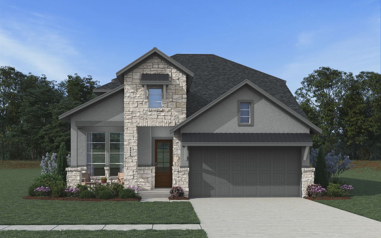 Representative exterior photo of a completed home built from the Windsor by Chesmar Homes in Beacon Point 45', Texas City, TX (Image 2).