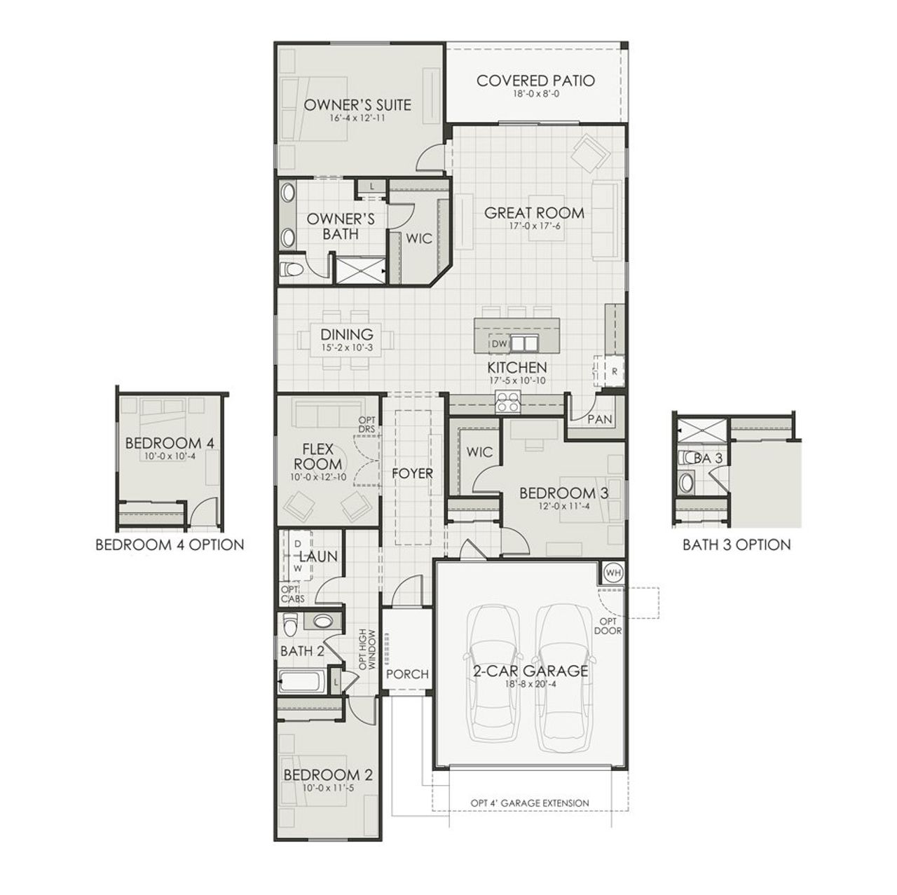 2D floor plan layout for the Plan 1972 by Homes by Towne in Laveen Vistas III, Laveen, AZ (Image 2).