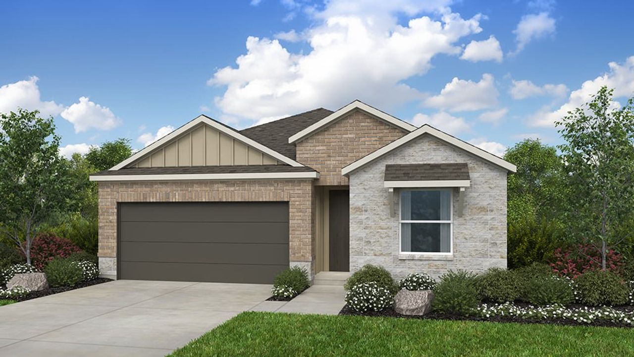 Representative exterior photo of a completed home built from the Rutherford by Taylor Morrison in Turners Crossing, Austin, TX (Image 2).