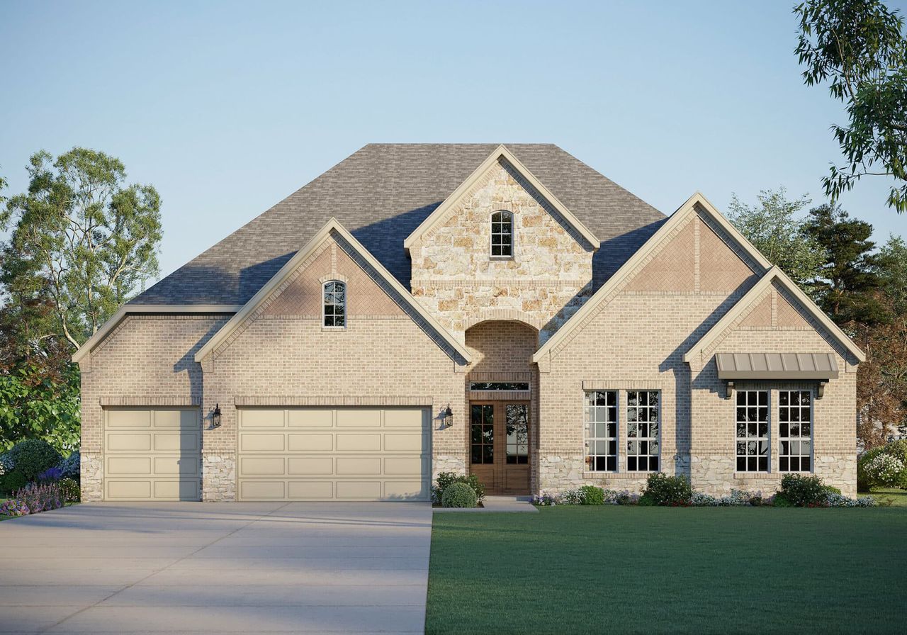 Representative exterior photo of a completed home built from the Nelson 6141 by GFO Home in Cotten Creek, Azle, TX (Image 2). Representative exterior photo of a completed home built from the Nelson 6141 by GFO Home in Cotten Creek, Azle, TX (Image 2).