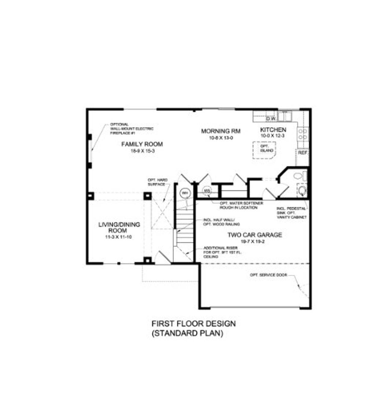 2D floor plan layout for the Greenbriar by Fischer Homes in Crossvine Estates, Hoschton, GA (Image 2).