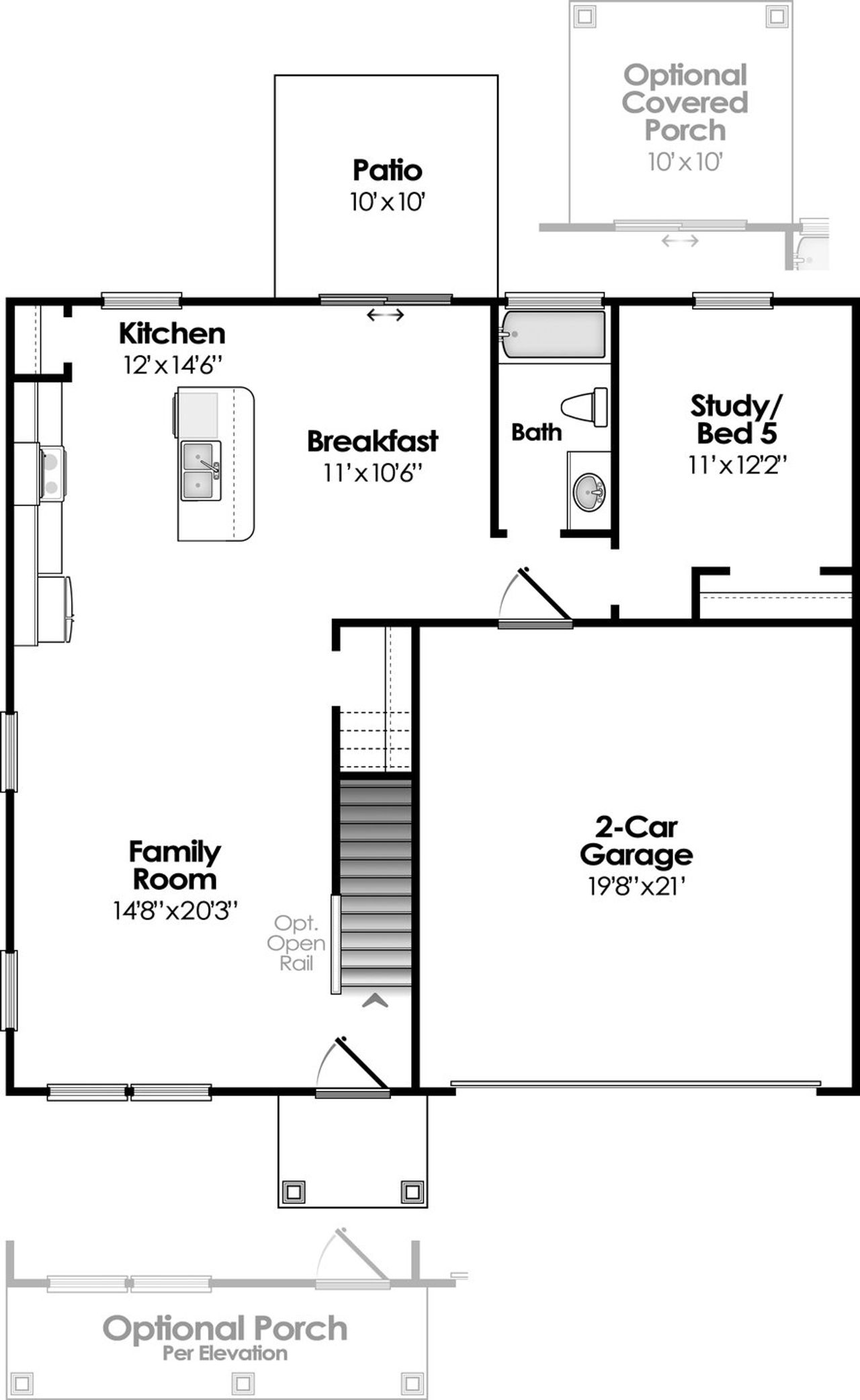2D floor plan layout of this home in Portrait Hills, Aiken, SC (Image 2).