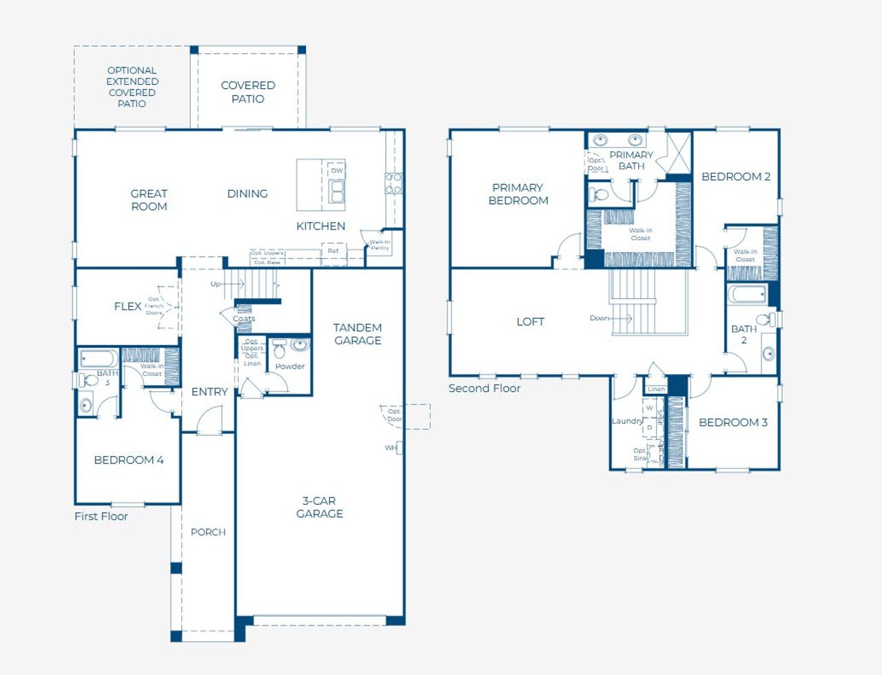 2D floor plan layout of this home in Windstone Ranch North, Surprise, AZ (Image 2).