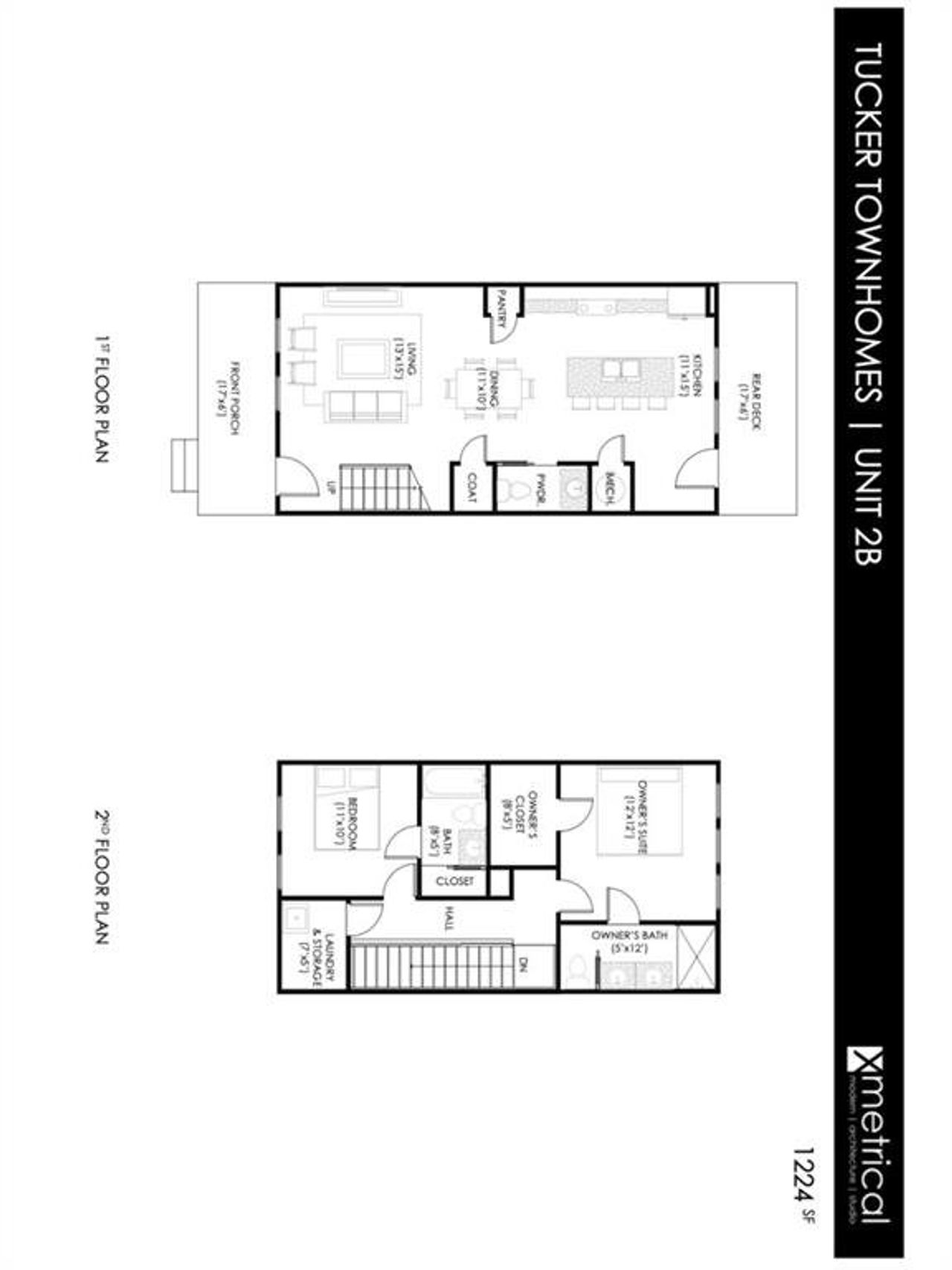 2D floor plan layout of this home in Avenue at Oakland City, Atlanta, GA (Image 2).