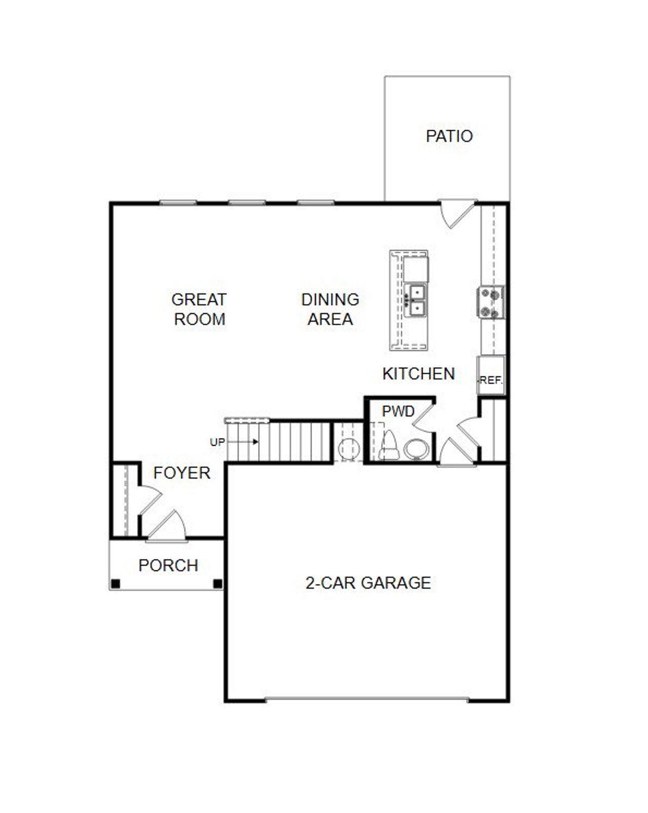 2D floor plan layout of this home in The Retreat at Browns Ridge, Newnan, GA (Image 2).