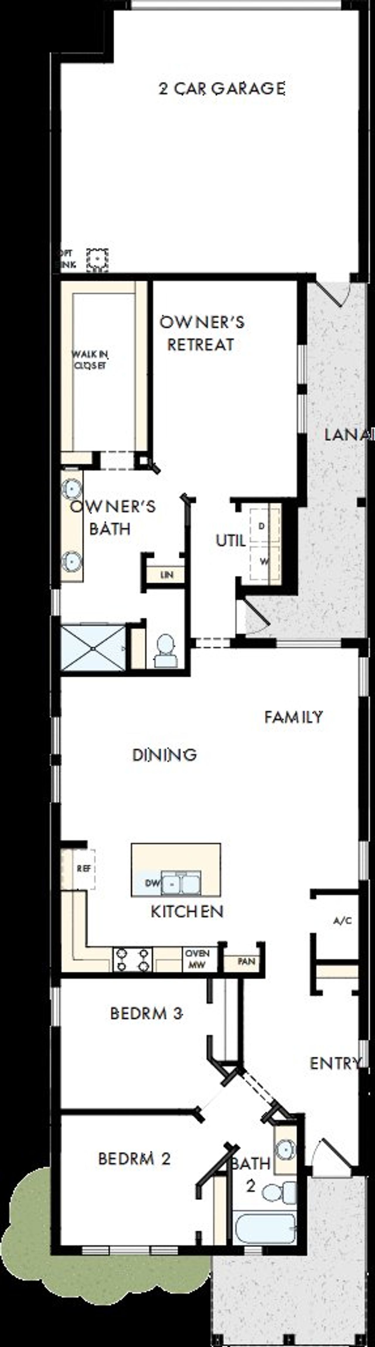 2D floor plan layout of this home in Laureate Park at Lake Nona - Garden Series, Orlando, FL (Image 2).