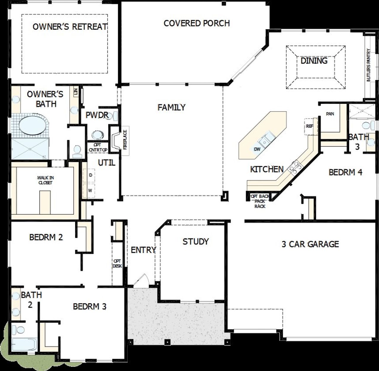2D floor plan layout of this home in Rees Landing Estates, Spicewood, TX (Image 2). 2D floor plan layout of this home in Rees Landing Estates, Spicewood, TX (Image 2).