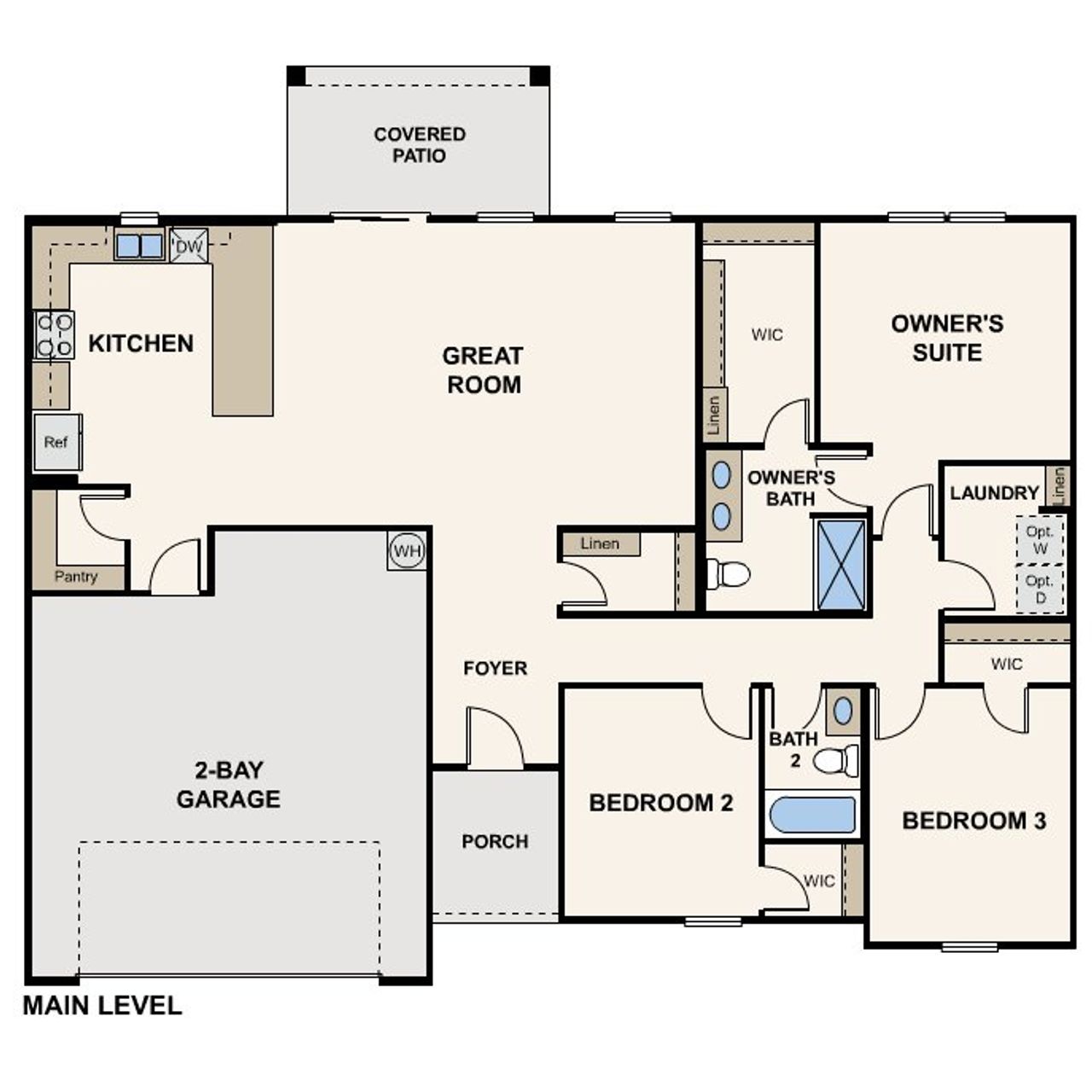 2D floor plan layout of this home in Arizona City, Arizona City, AZ (Image 2).