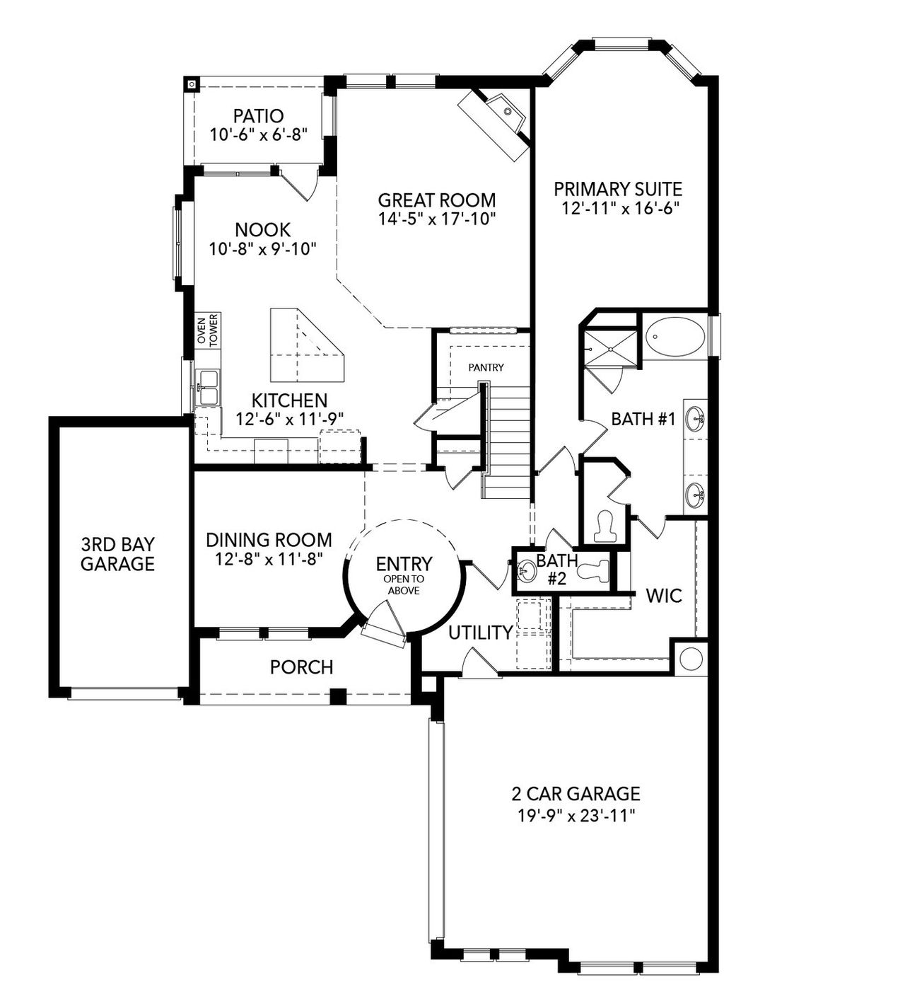 2D floor plan layout of this home in Country Lakes, Denton, TX (Image 2).