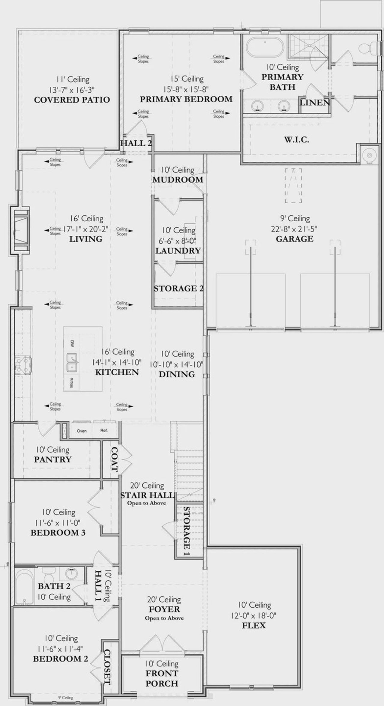 2D floor plan layout for the The Campbell 1B by Signature Homes in Poplar Farms, Franklin, TN (Image 2).