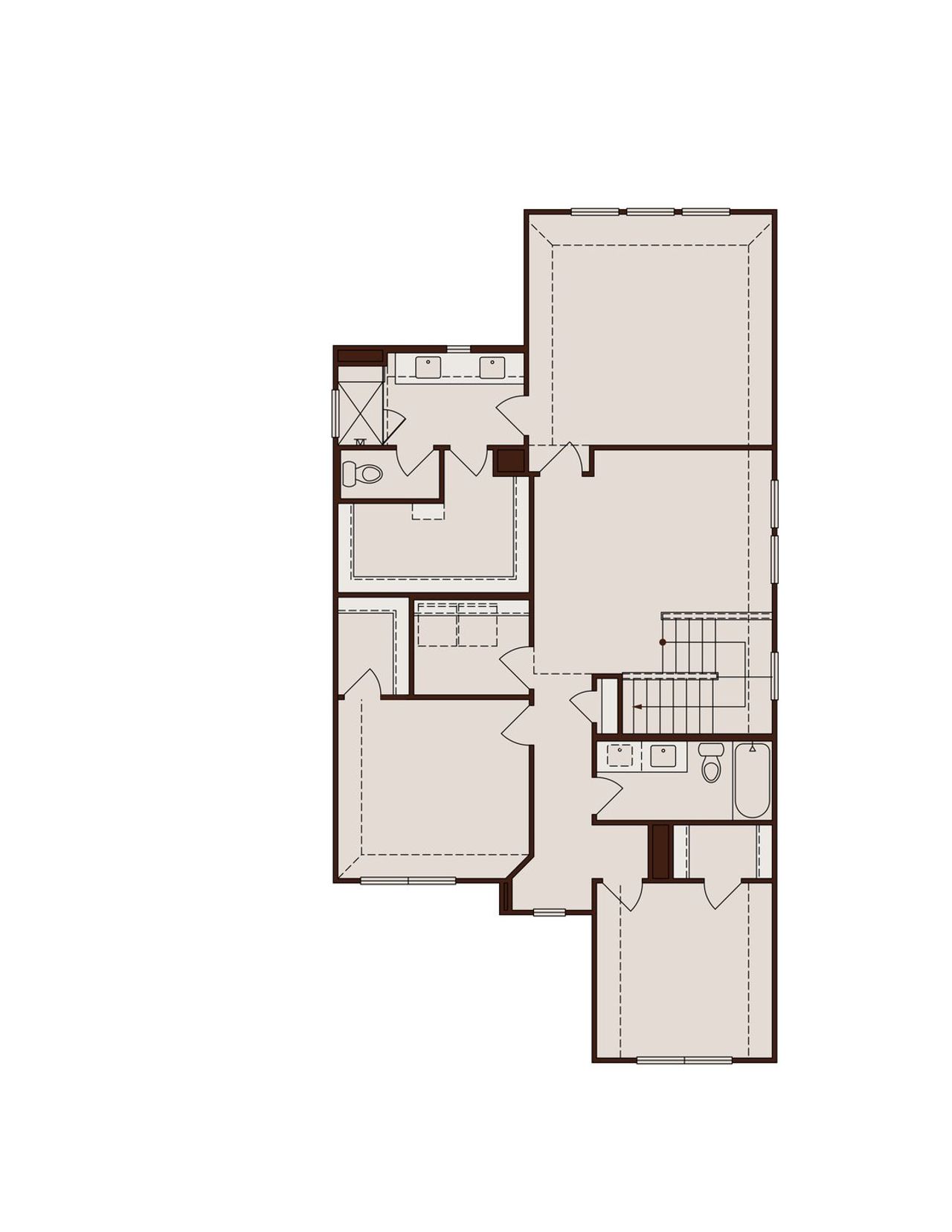 2D floor plan layout for the Rosemary by Tri Pointe Homes in The Retreat at Harvest, Argyle, TX (Image 2).