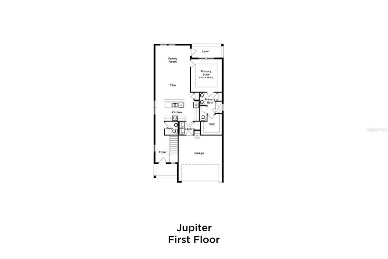 2D floor plan layout of this home in Liberty Trace, Haines City, FL (Image 2).