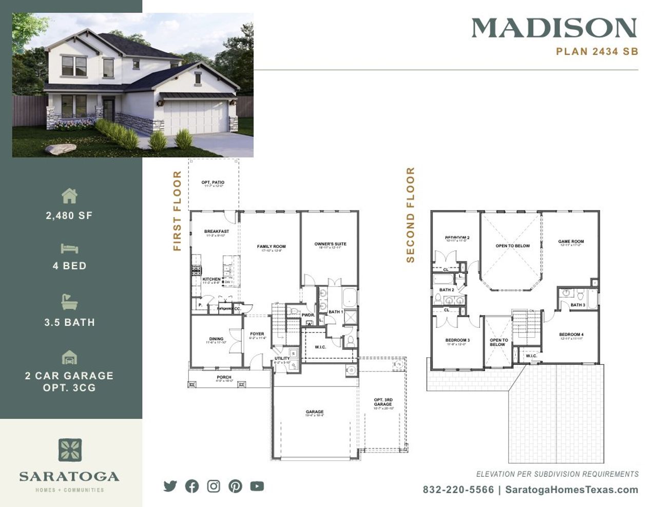 2D floor plan layout of this home in Crosby Farms, Crosby, TX (Image 2).