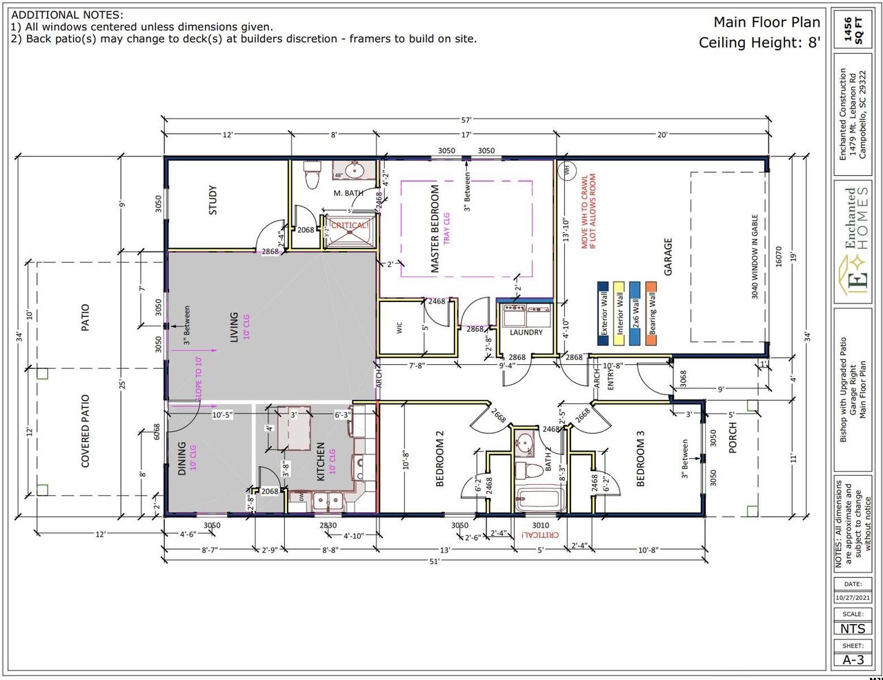 2D floor plan layout of this home in Huckleberry Cove, Chesnee, SC (Image 2).