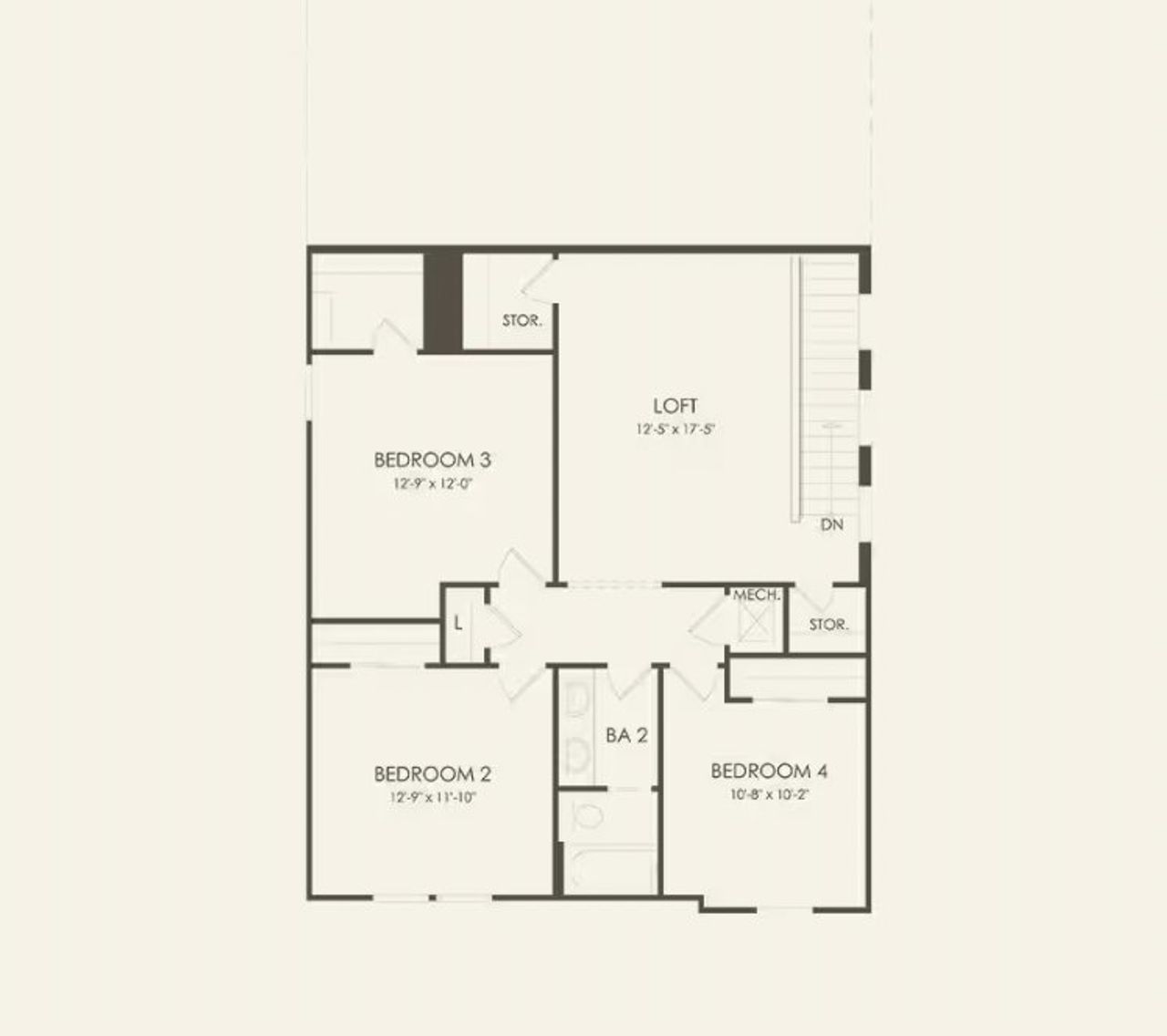 2D floor plan layout of this home in Waterset, Apollo Beach, FL (Image 2).