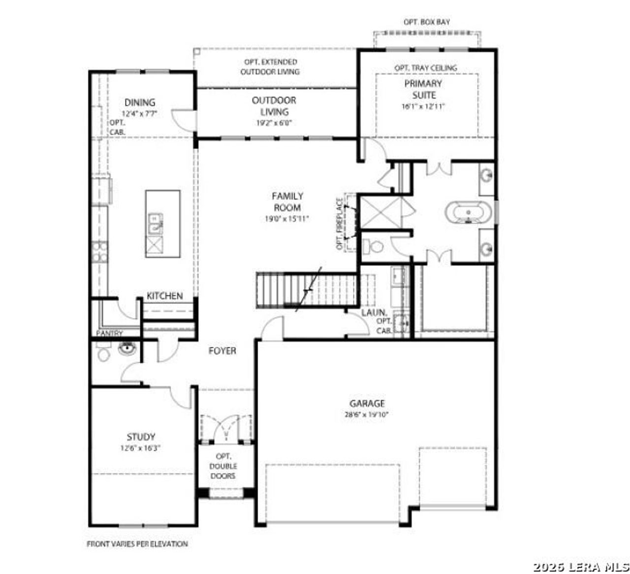 2D floor plan layout of this home in Legacy at Lake Dunlap, New Braunfels, TX (Image 2).