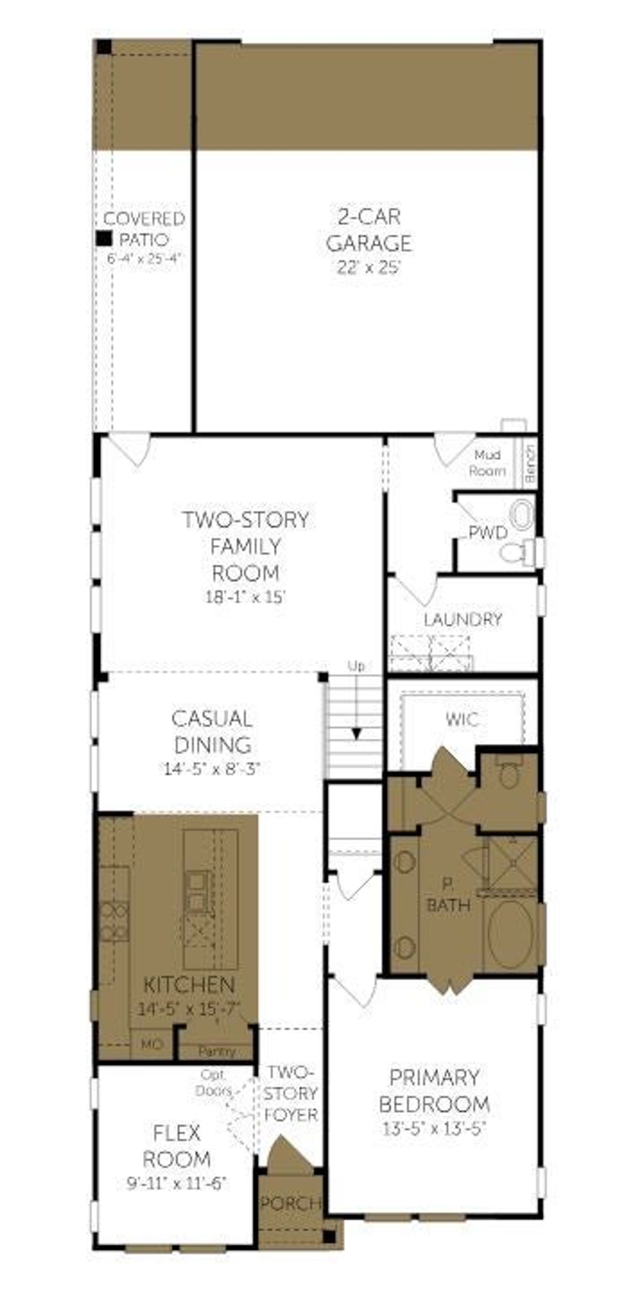 2D floor plan layout of this home in Landmark, Denton, TX (Image 2).