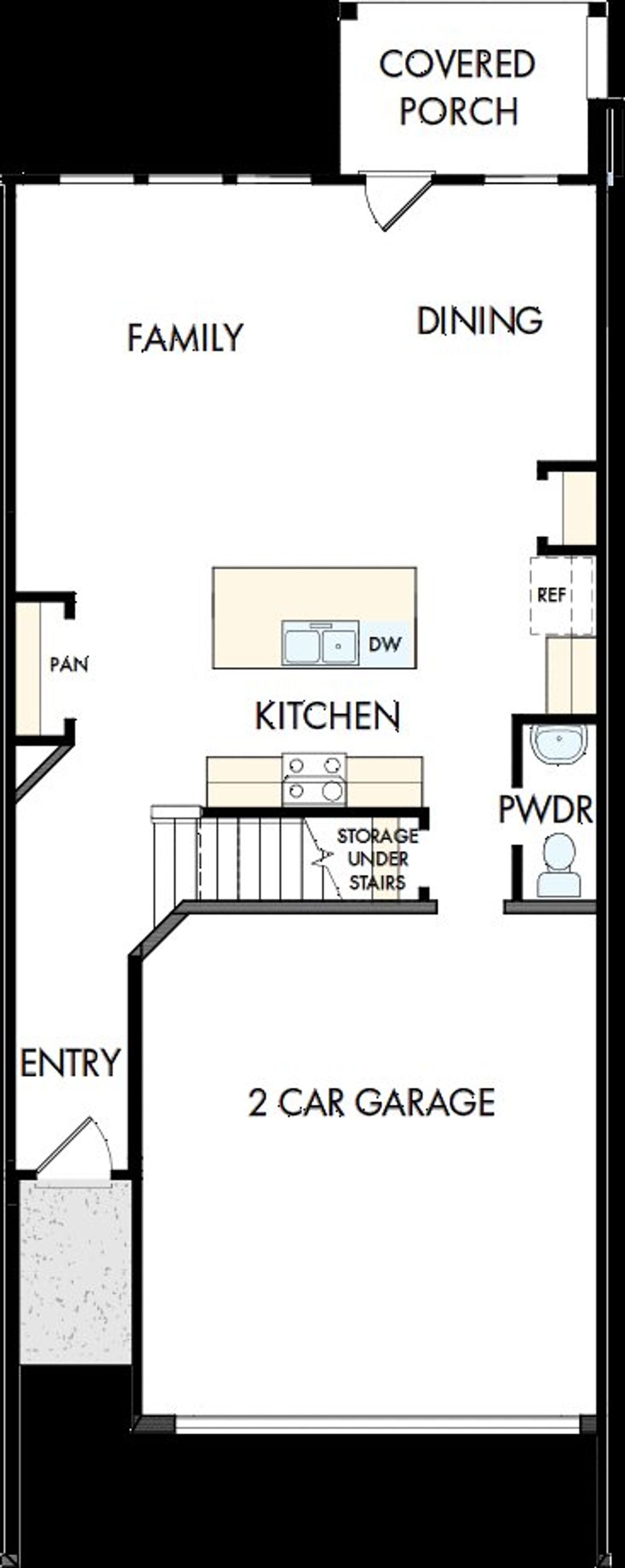 2D floor plan layout of this home in Westview Towns, Waxhaw, NC (Image 2).