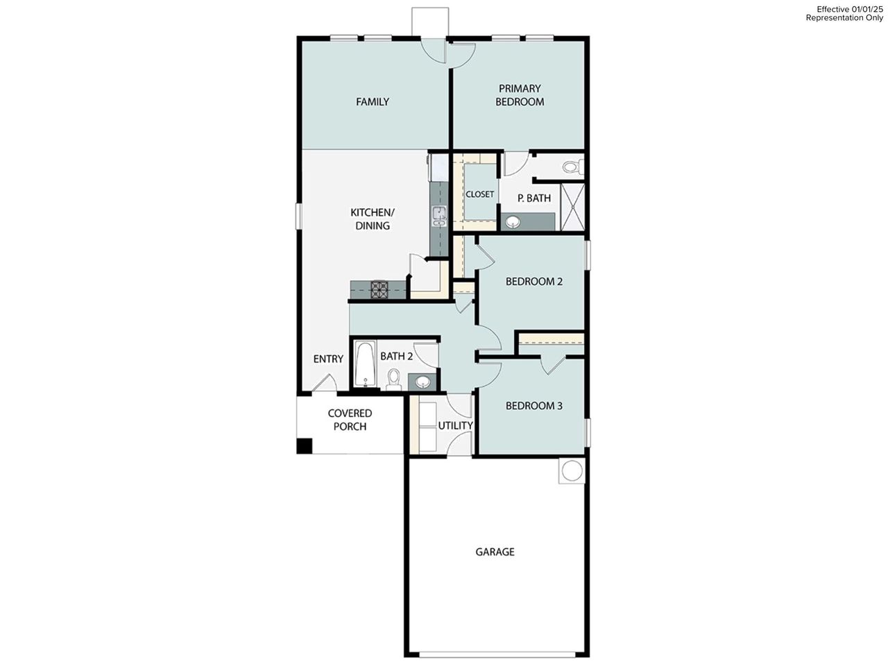 2D floor plan layout of this home in Edgebrooke, Pflugerville, TX (Image 2).