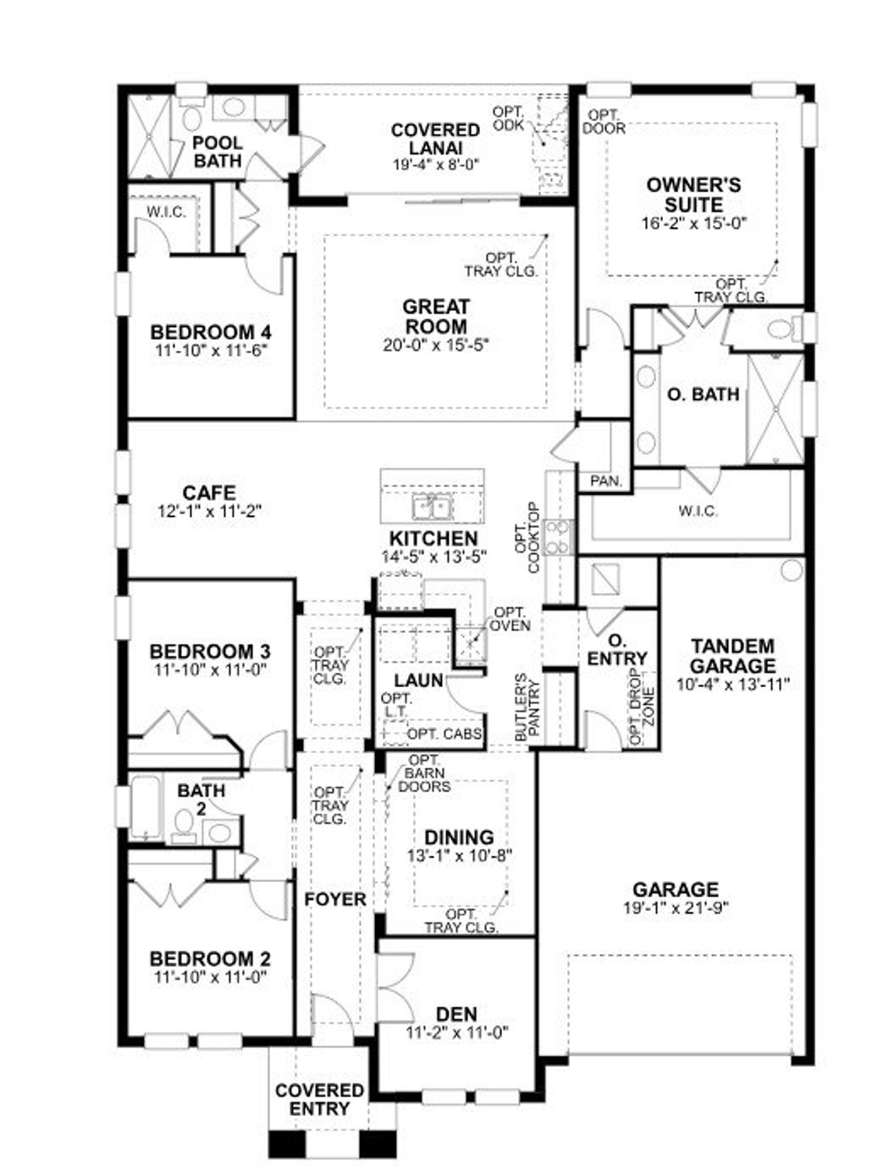 2D floor plan layout of this home in Sweetwater at Lakewood Ranch, Lakewood Ranch, FL (Image 2).