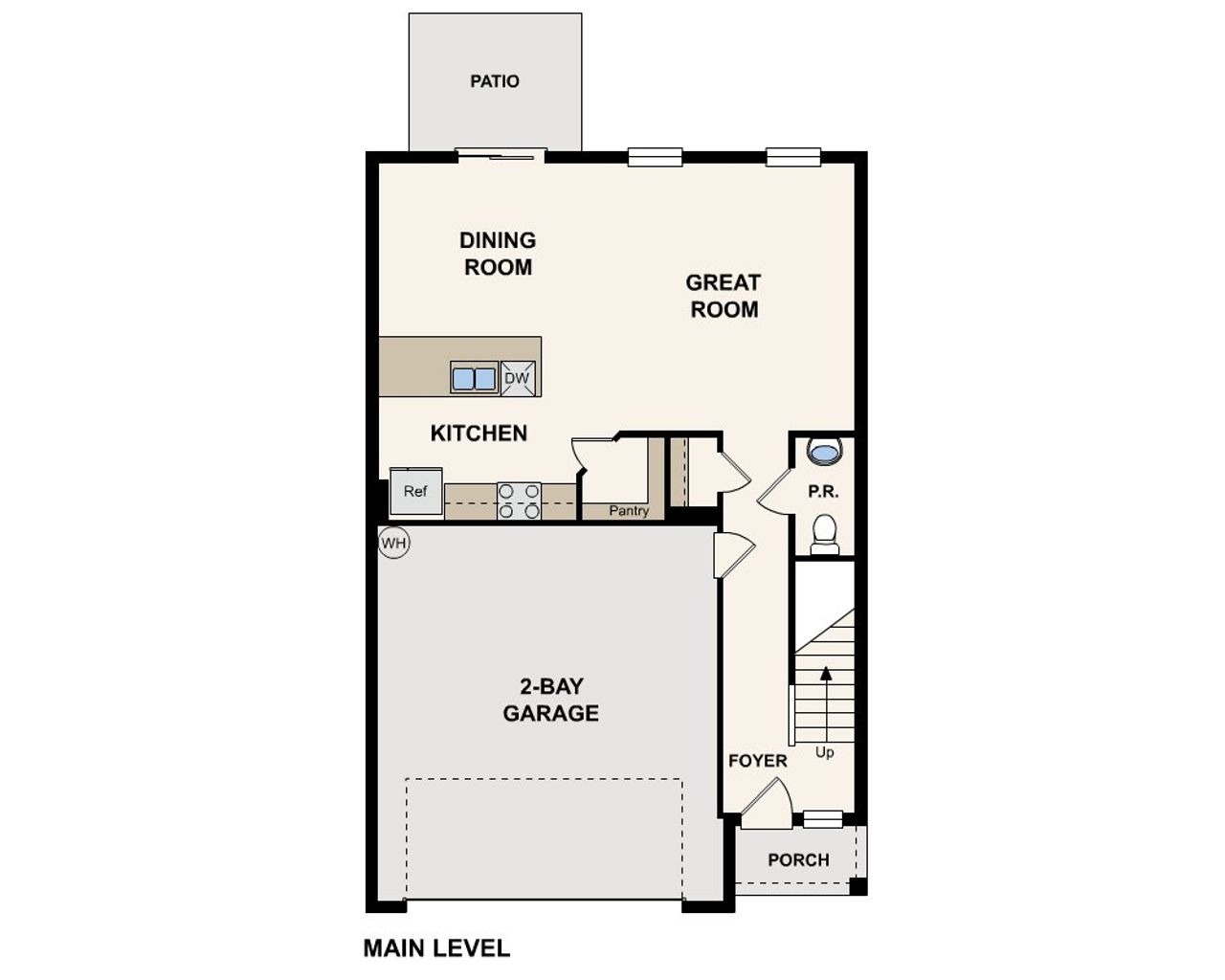 2D floor plan layout for the Mayfield by Century Complete in Sumter Villas, Sumterville, FL (Image 2).