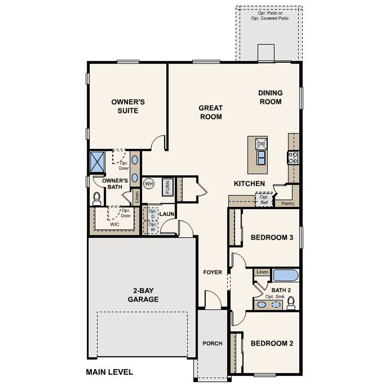 2D floor plan layout of this home in Prairie Song, Windsor, CO (Image 2).