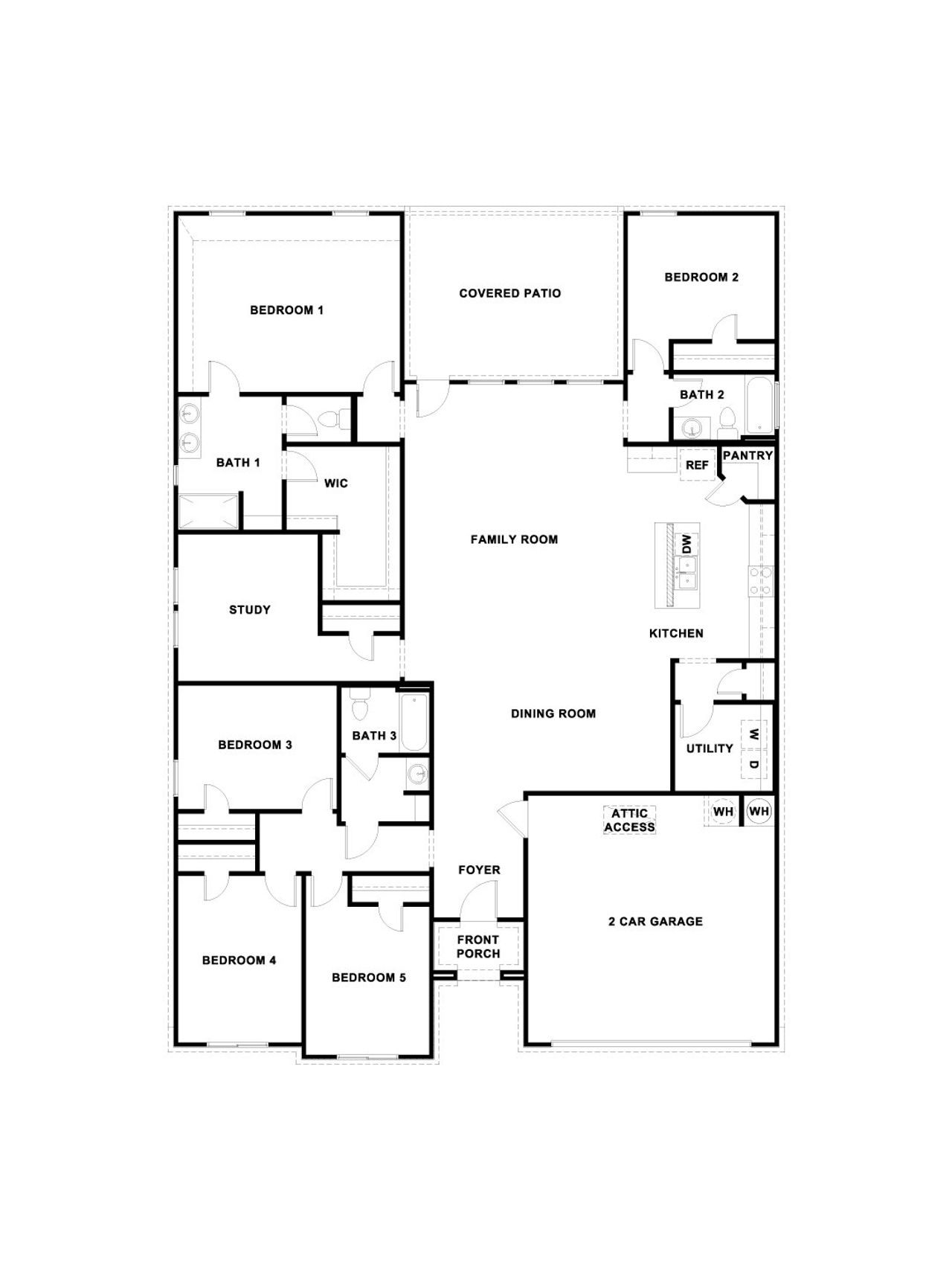 2D floor plan layout of this home in Revelry, Del Valle, TX (Image 2). 2D floor plan layout of this home in Revelry, Del Valle, TX (Image 2).