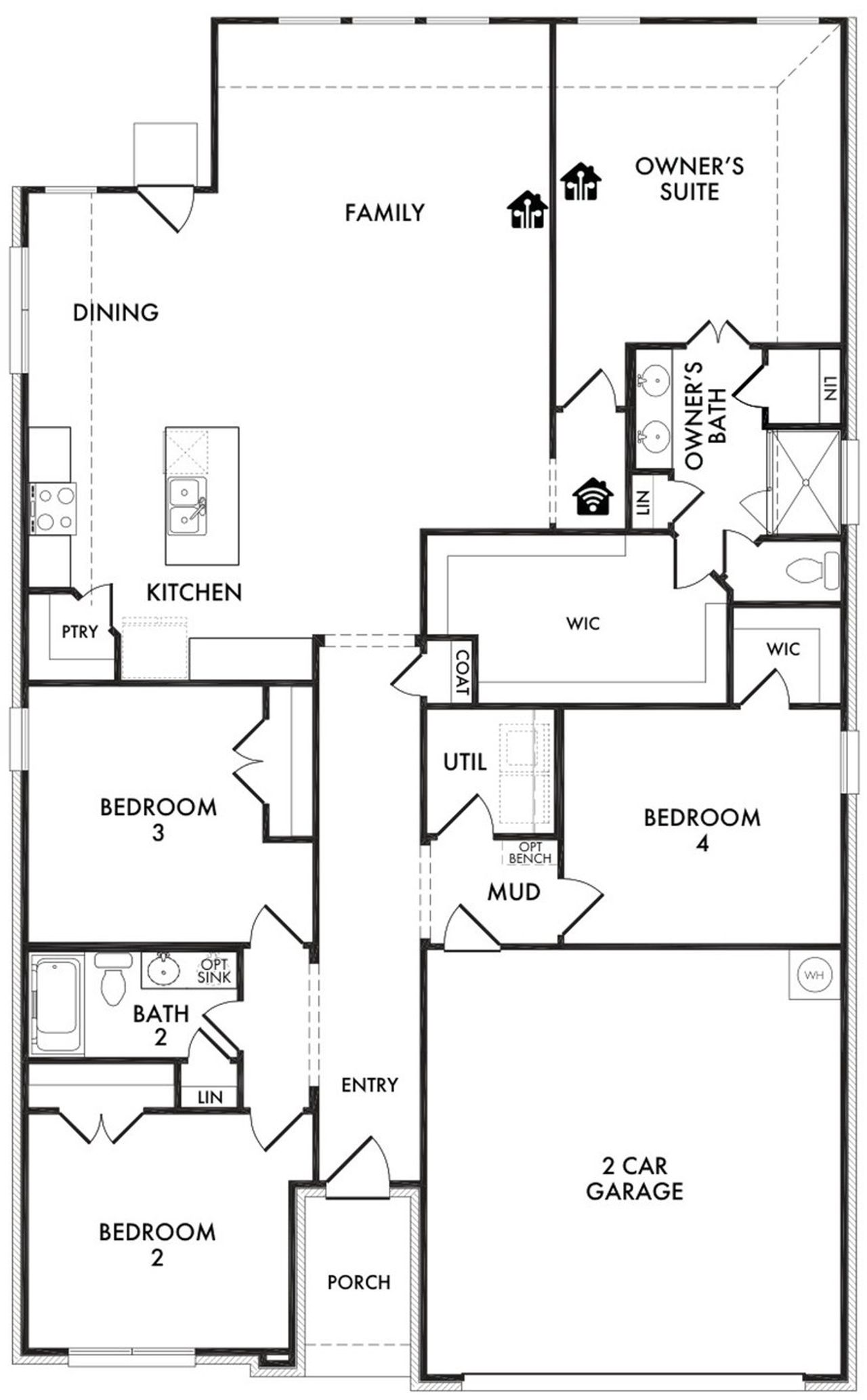 2D floor plan layout of this home in De Berry Reserve, Royse City, TX (Image 2). 2D floor plan layout of this home in De Berry Reserve, Royse City, TX (Image 2).