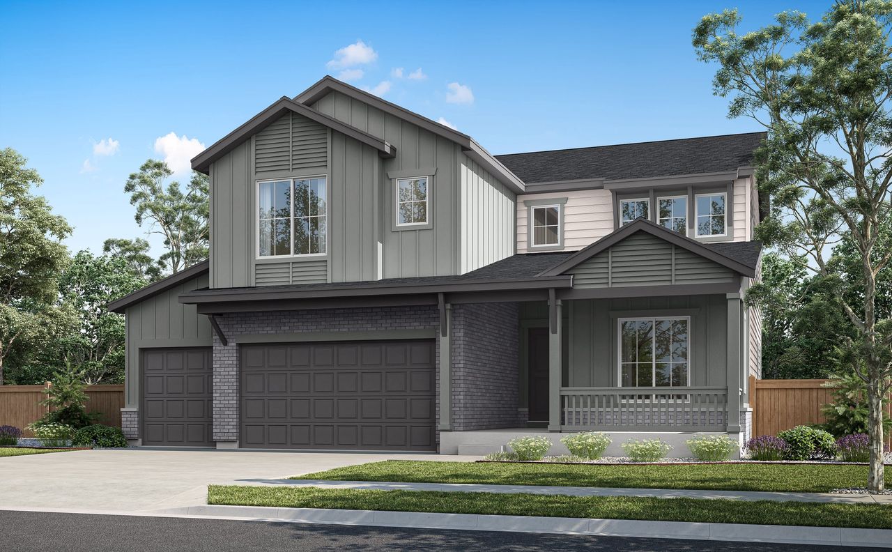 Representative exterior photo of a completed home built from the The Rowan by Tri Pointe Homes in Cordovan, Firestone, CO (Image 2).
