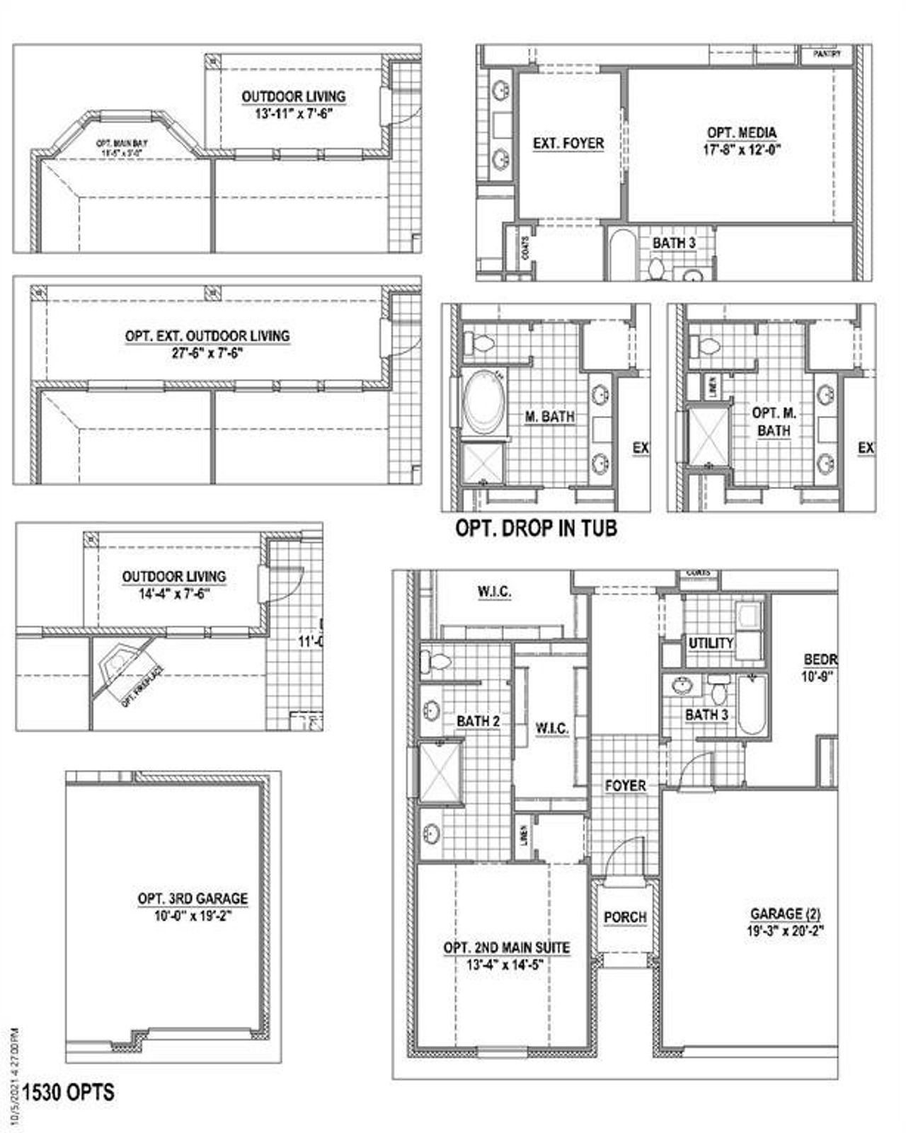 2D floor plan layout of this home in Sweetgrass 50s, Haslet, TX (Image 2).