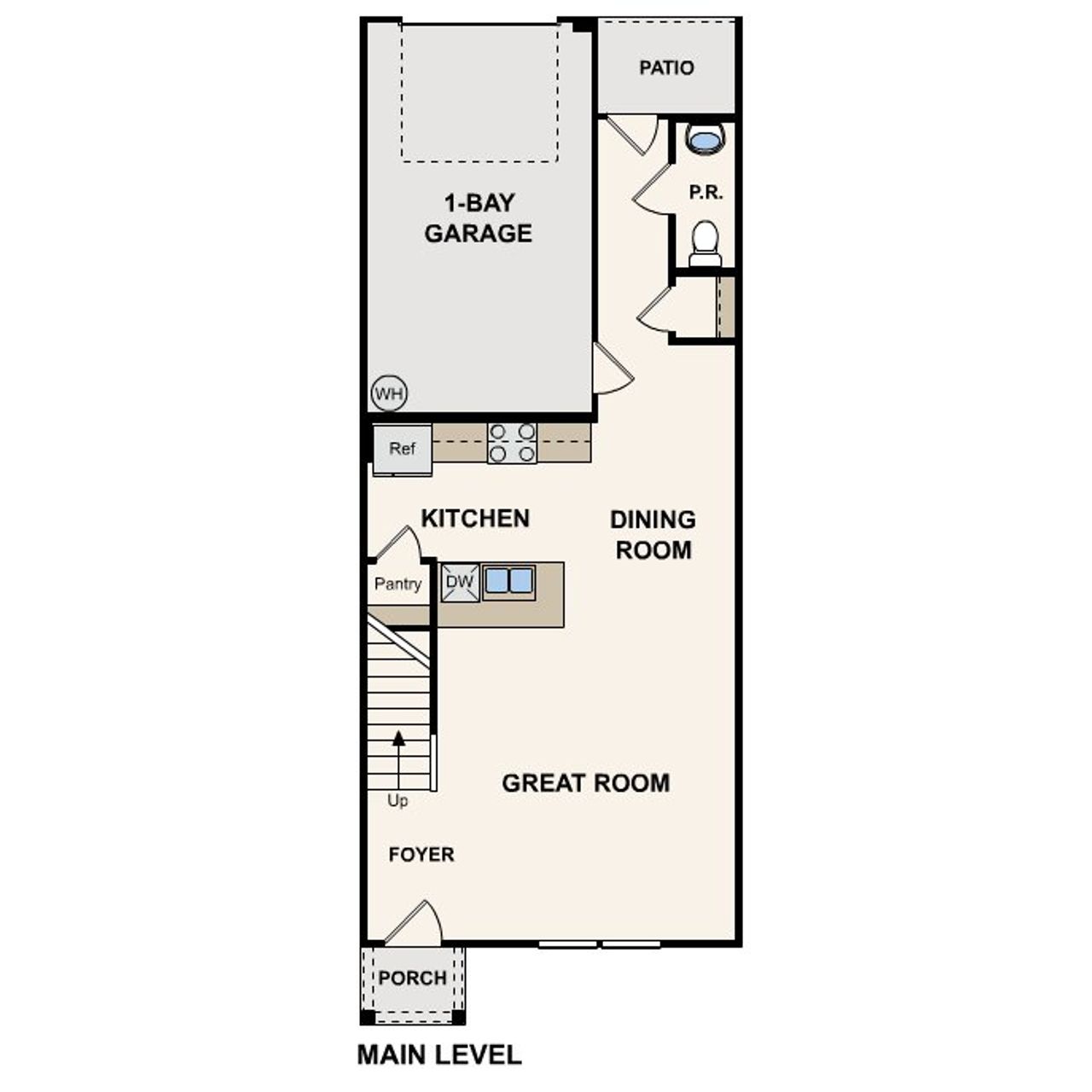 2D floor plan layout for the Glendale by Century Complete in Ashton Manor Townhomes, Salisbury, NC (Image 2).