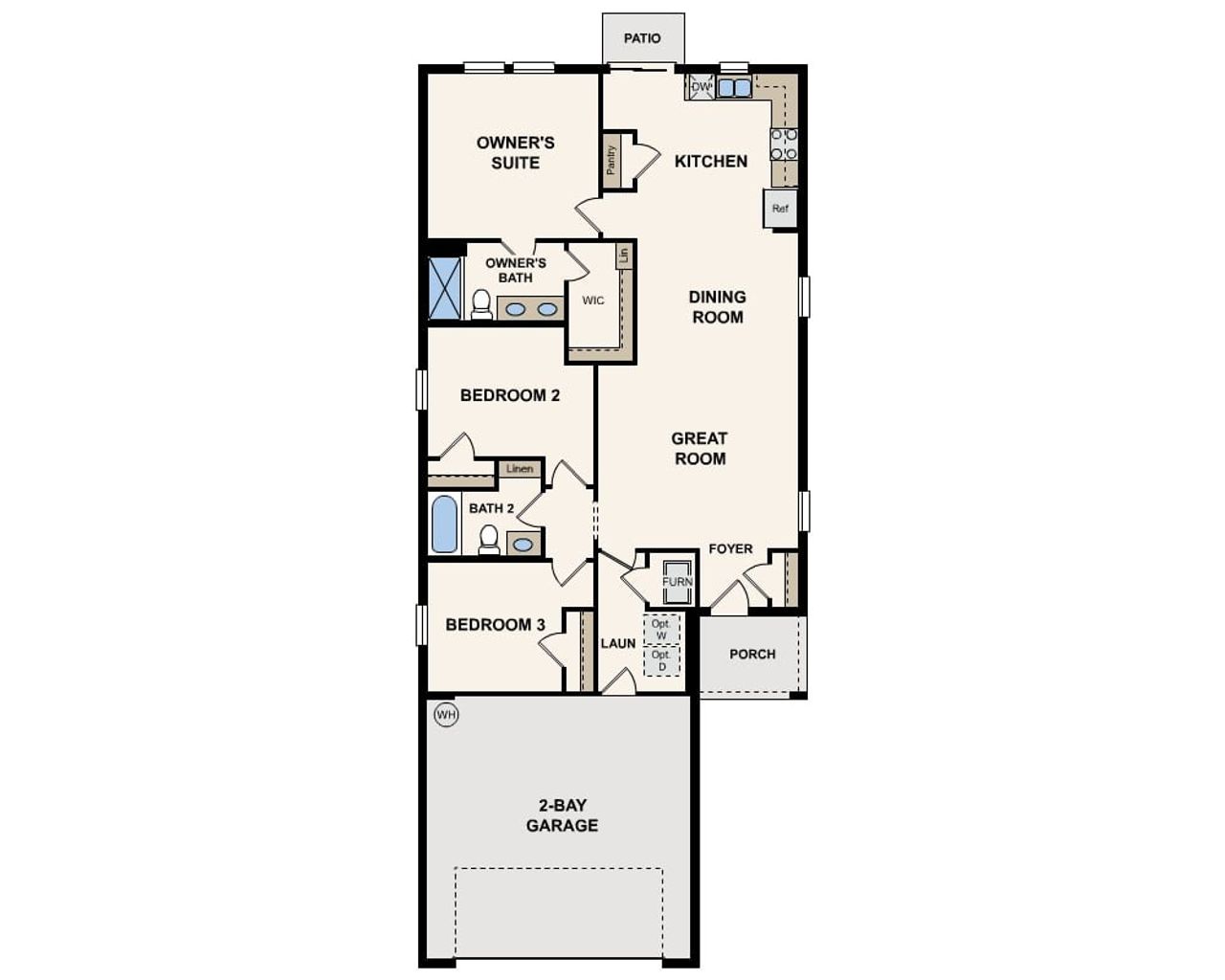 2D floor plan layout of this home in Belle Arbor, Labelle, FL (Image 2).