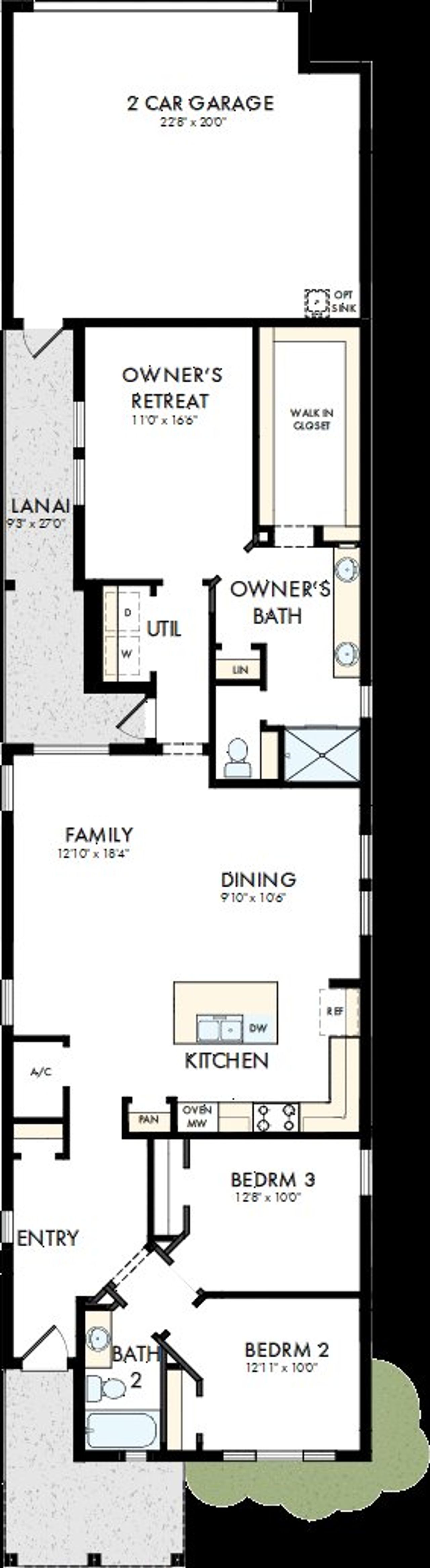 2D floor plan layout of this home in Laureate Park at Lake Nona - Garden Series, Orlando, FL (Image 2). 2D floor plan layout of this home in Laureate Park at Lake Nona - Garden Series, Orlando, FL (Image 2).