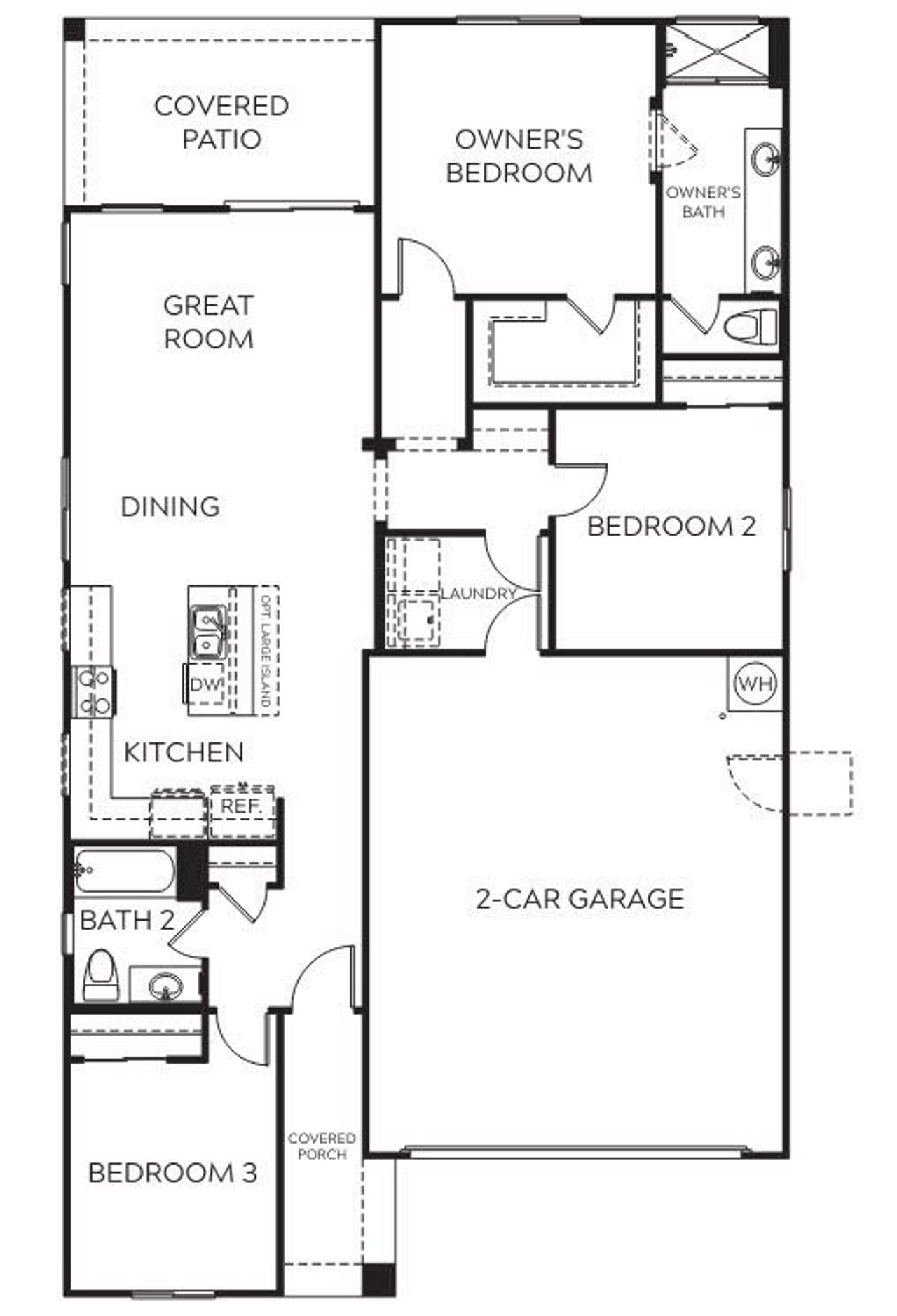2D floor plan layout for the Brisas by Courtland Communities in Maple at North Copper Canyon, Surprise, AZ (Image 2). 2D floor plan layout for the Brisas by Courtland Communities in Maple at North Copper Canyon, Surprise, AZ (Image 2).