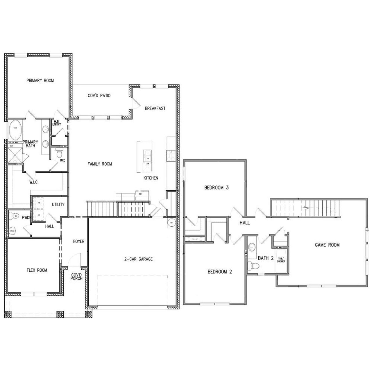 2D floor plan layout of this home in Freeman Farm, Kaufman, TX (Image 2).