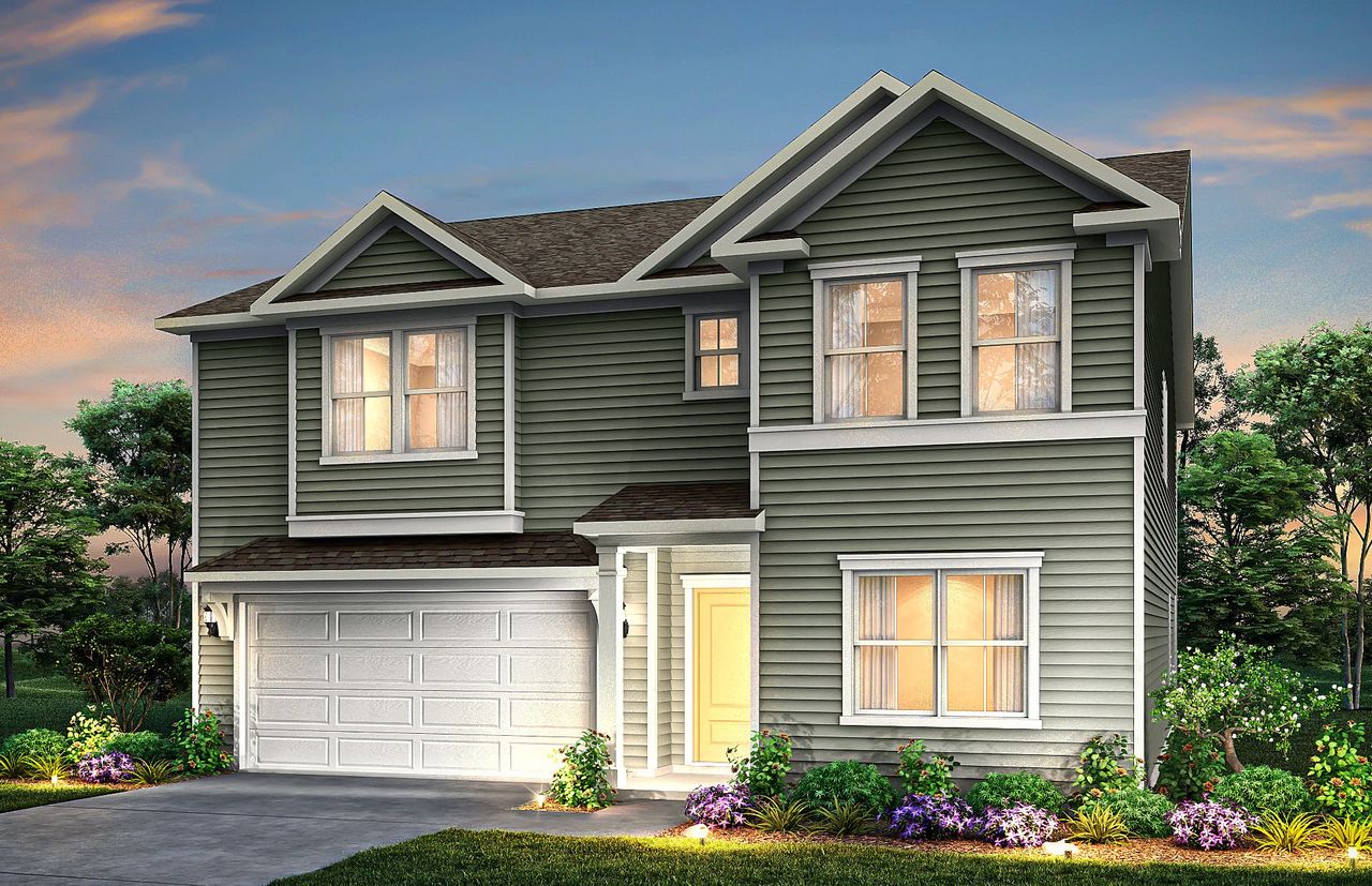 Front exterior of a new home in Hamlet at Carothers Crossing, La Vergne, TN, highlighting curb appeal (Image 2).