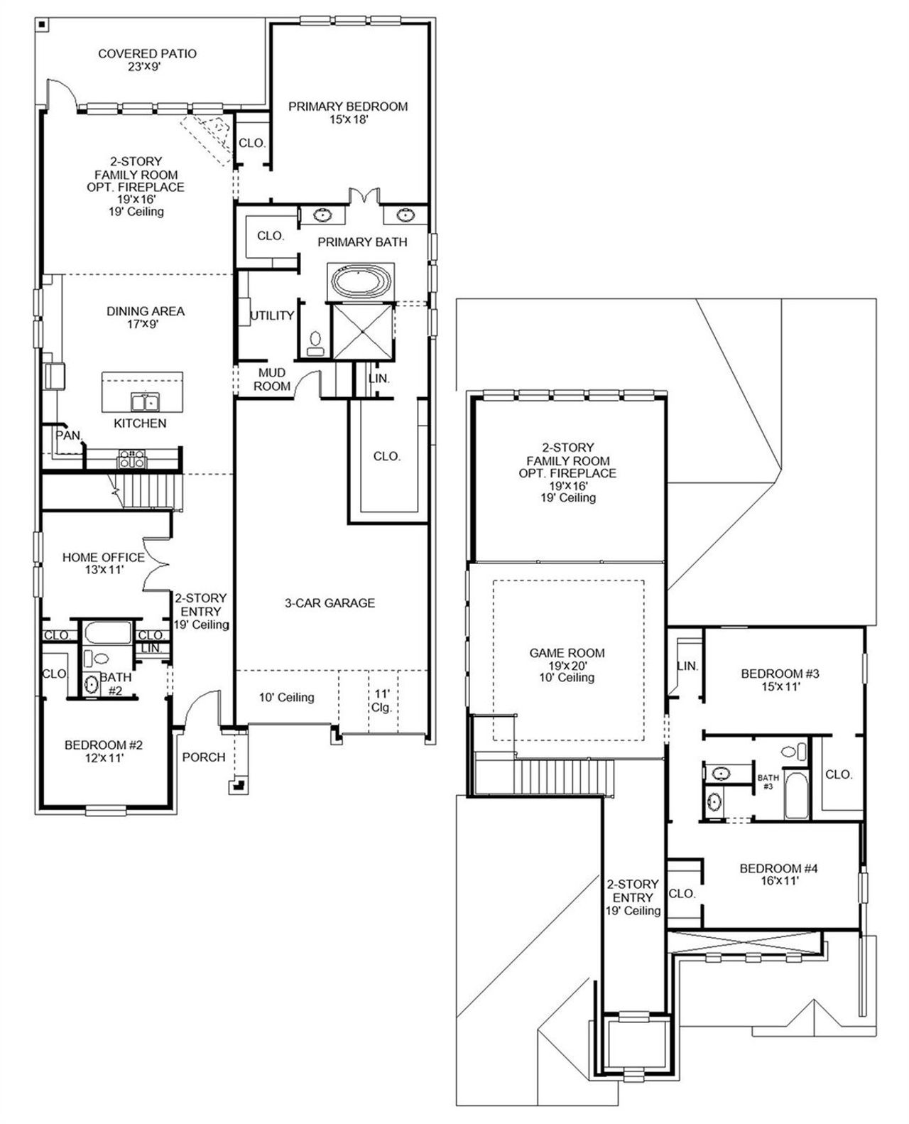 2D floor plan layout of this home in Santa Rita Ranch - Eldorado, Liberty Hill, TX (Image 2).