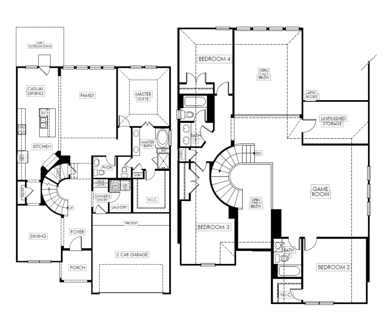 2D floor plan layout of this home in Sanford Farms - Classic Series, Waller, TX (Image 2).