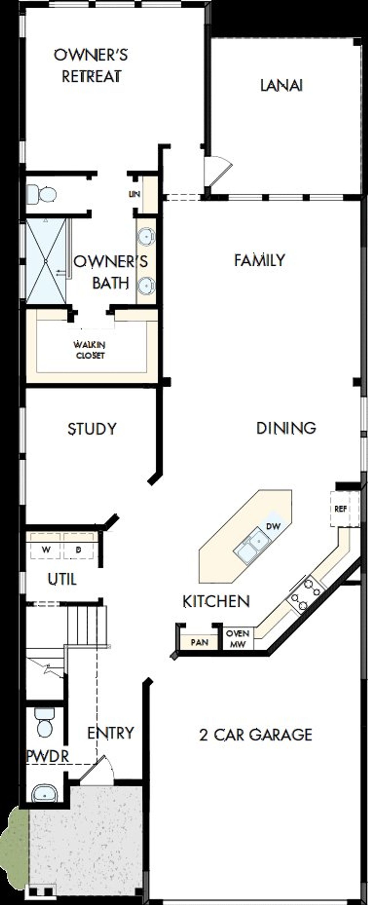 2D floor plan layout of this home in Seabrook Village 40' Front Entry, Ponte Vedra, FL (Image 2).