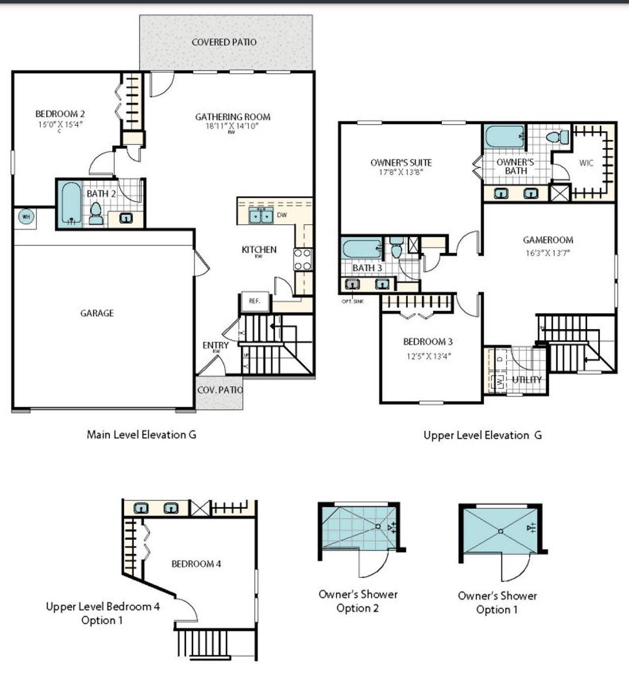 2D floor plan layout for the Arlington by Masonwood Homes in Cielo East, Round Rock, TX (Image 2).
