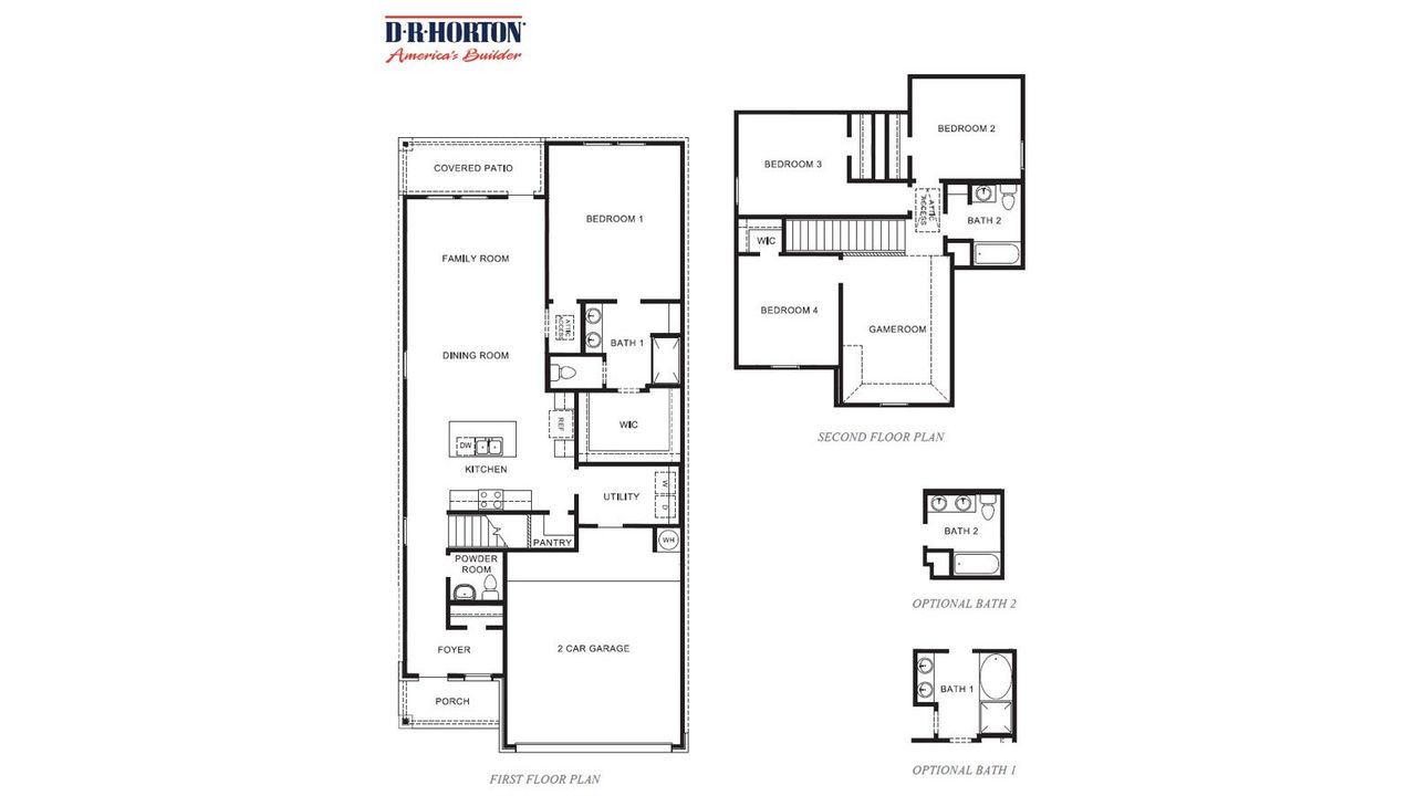 2D floor plan layout of this home in Tamarron, Fulshear, TX (Image 2).