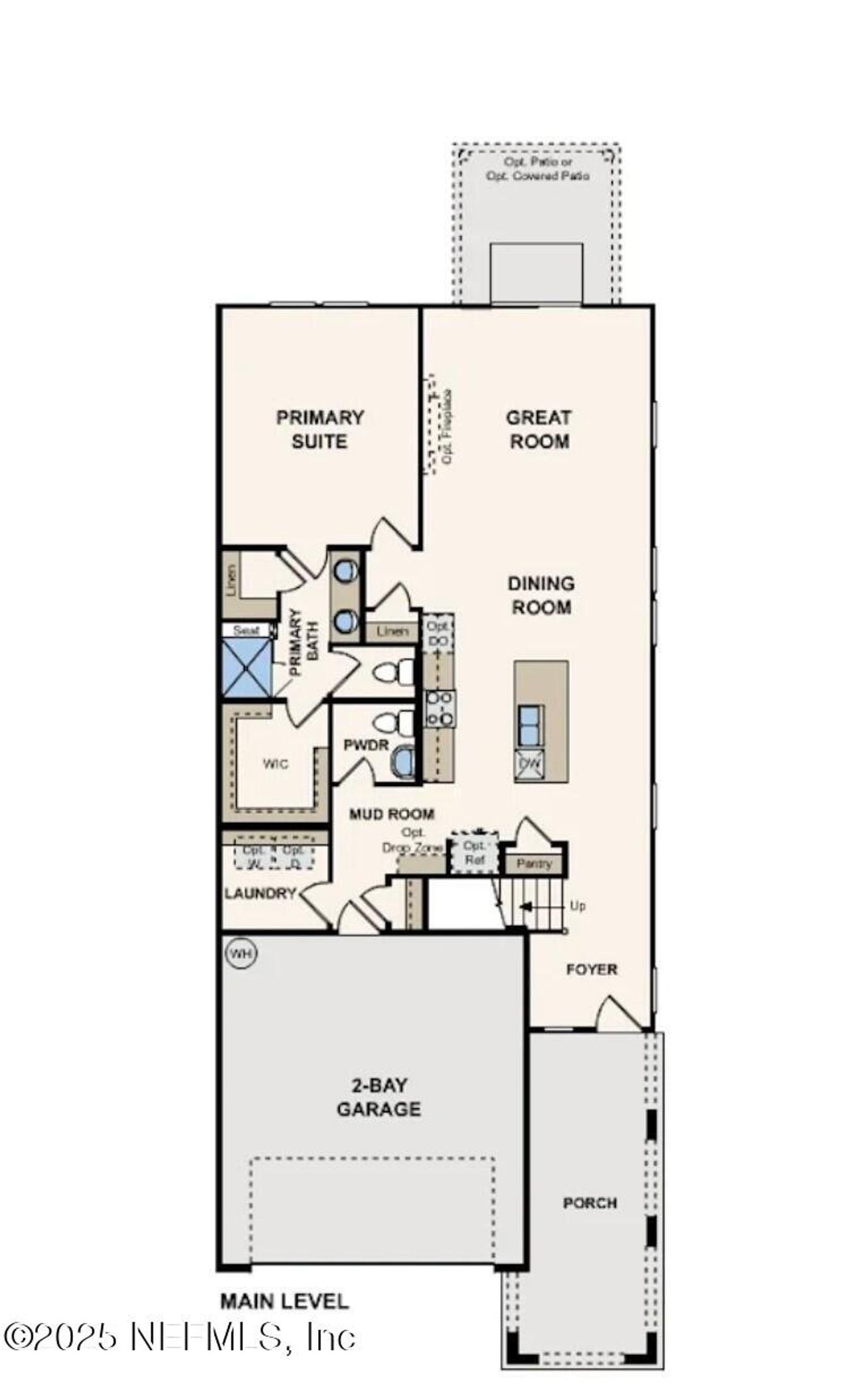 2D floor plan layout of this home in The Preserve at Concourse Crossing, Fernandina Beach, FL (Image 2).