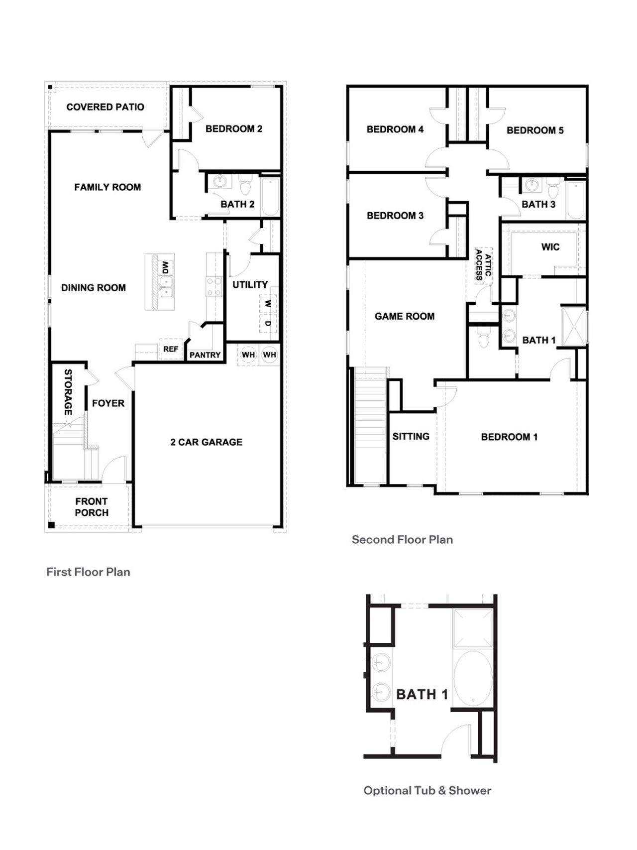 2D floor plan layout of this home in Mayfair, New Braunfels, TX (Image 2).