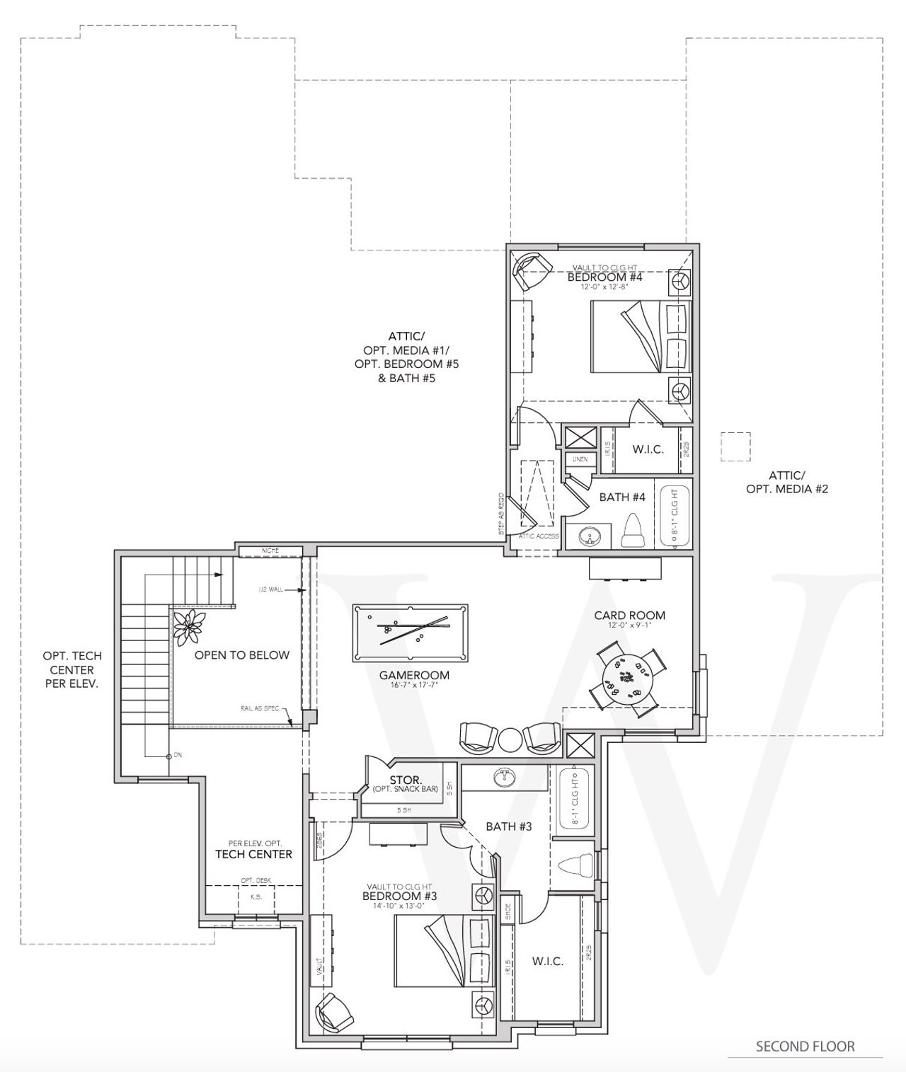 2D floor plan layout for the St. Andrews by Windmiller Custom Homes in The Highlands, Northlake, TX (Image 2). 2D floor plan layout for the St. Andrews by Windmiller Custom Homes in The Highlands, Northlake, TX (Image 2).