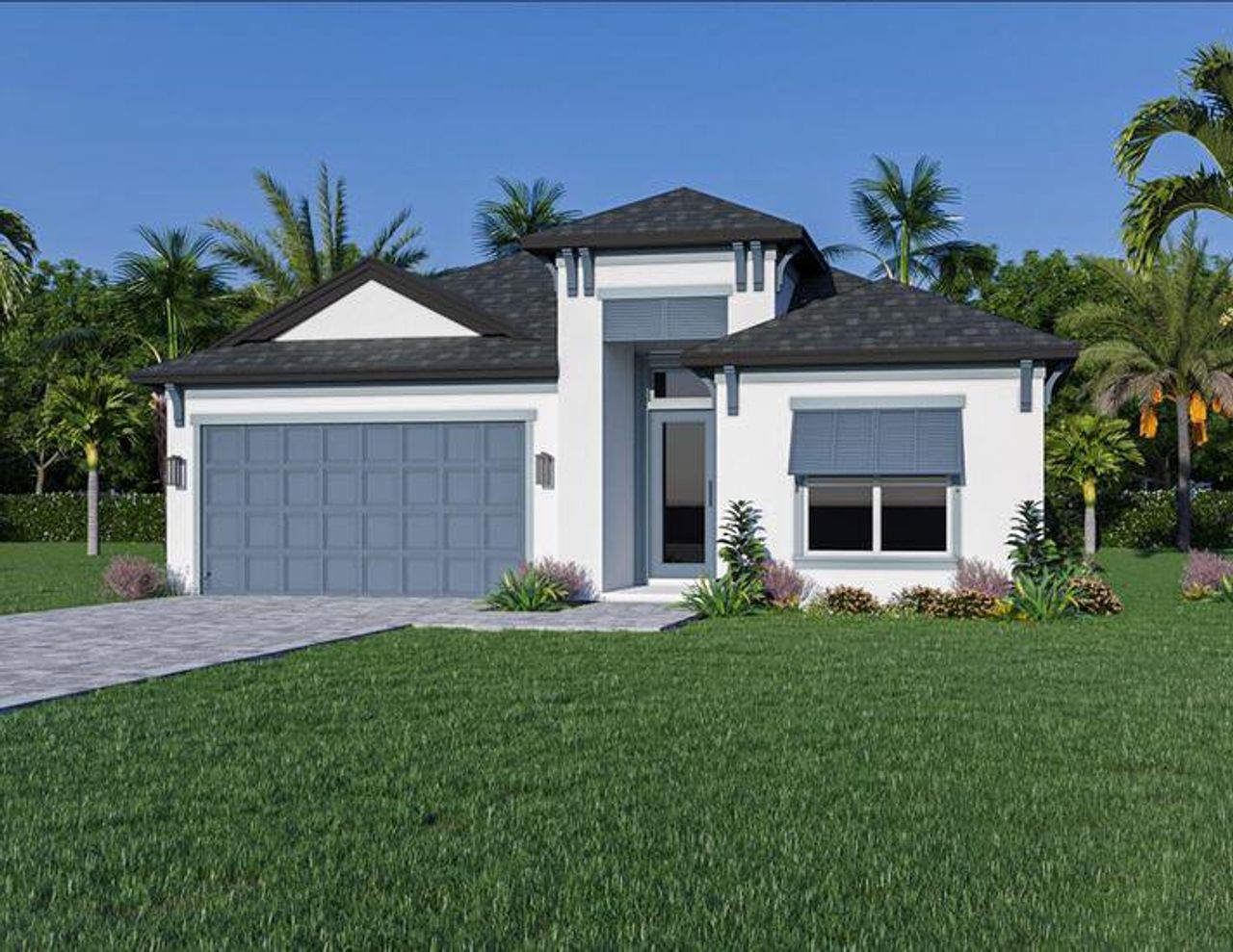 Representative exterior photo of a completed home built from the The San Marino 4 BR by Gold Coast Custom Homes in Palm Coast Plantation, Palm Coast, FL (Image 2).