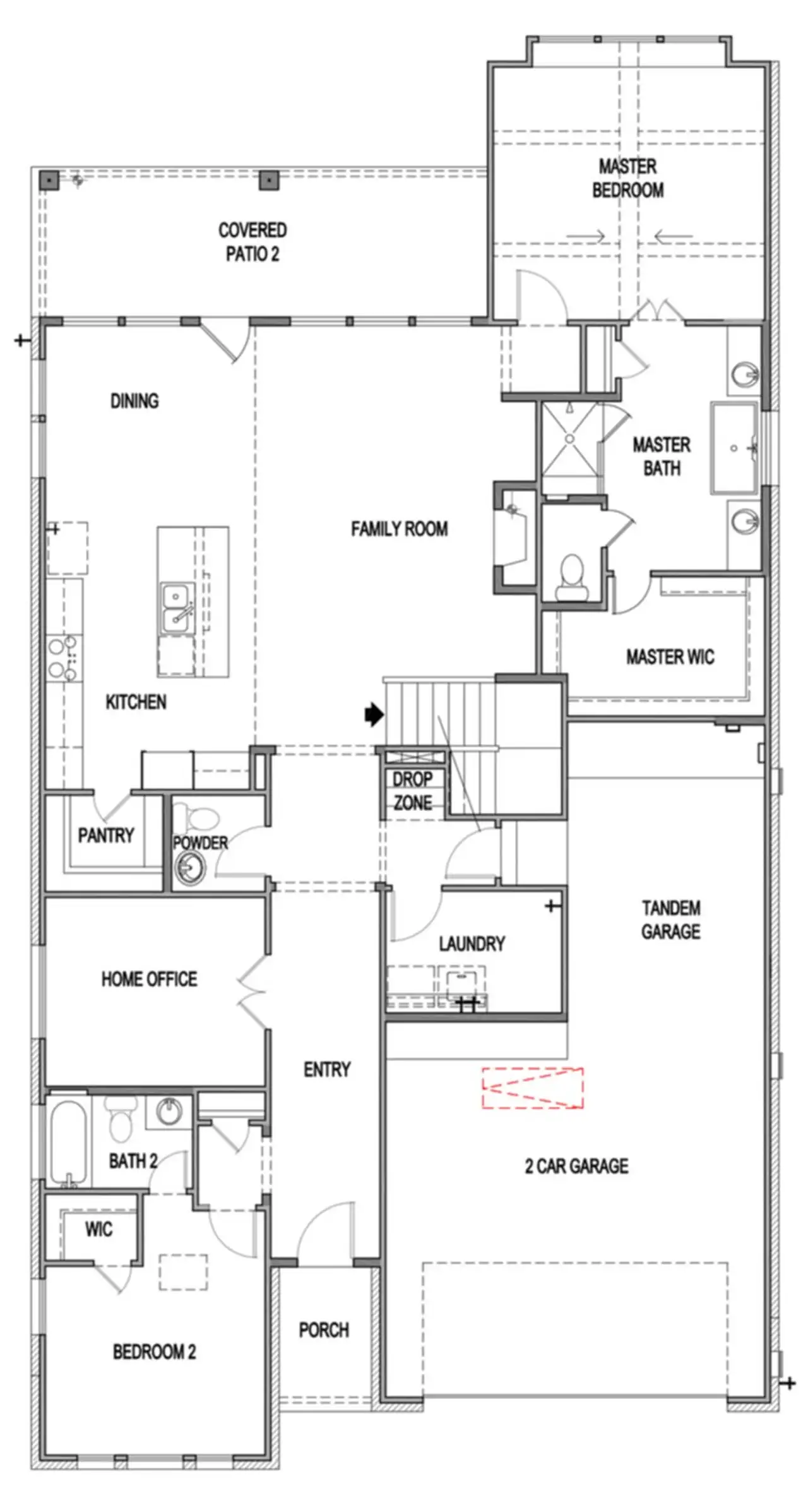 2D floor plan layout of this home in Windsong, Boerne, TX (Image 2).