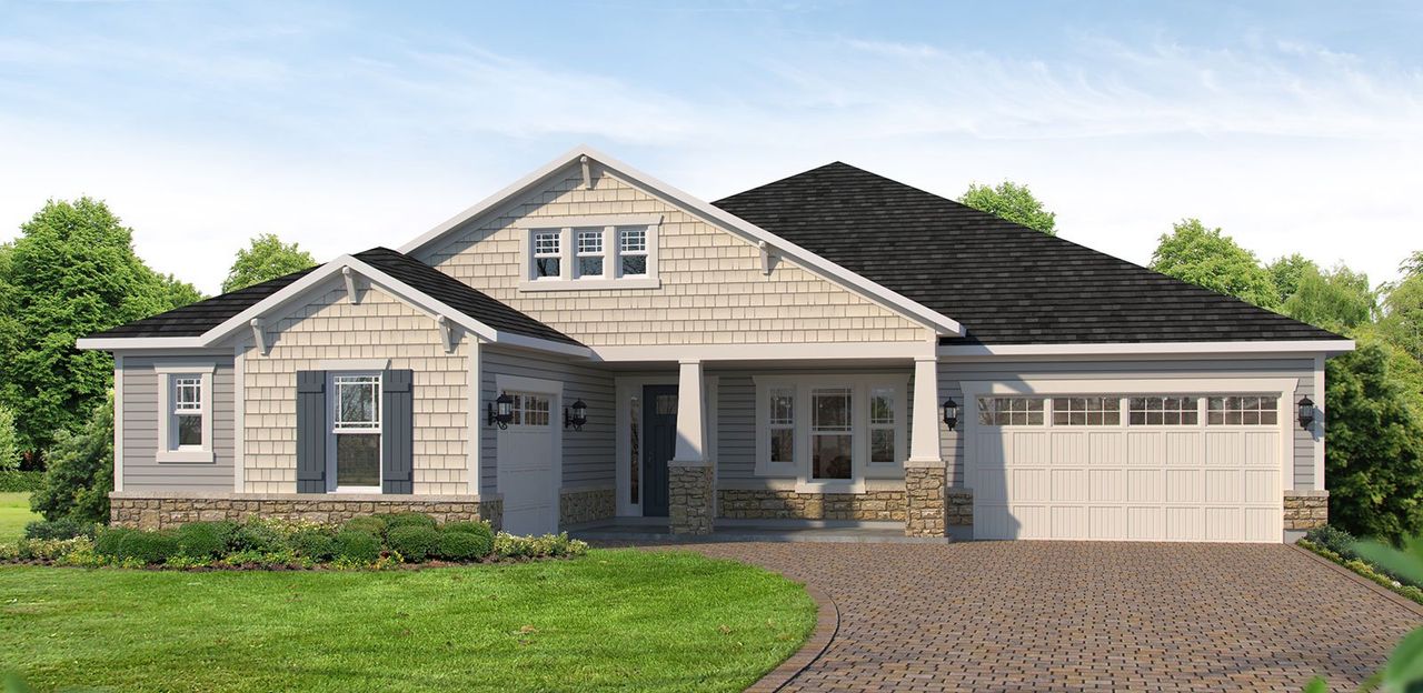 Representative exterior photo of a completed home built from the Carson by MasterCraft Builder Group in SilverLeaf, St. Augustine, FL (Image 2).