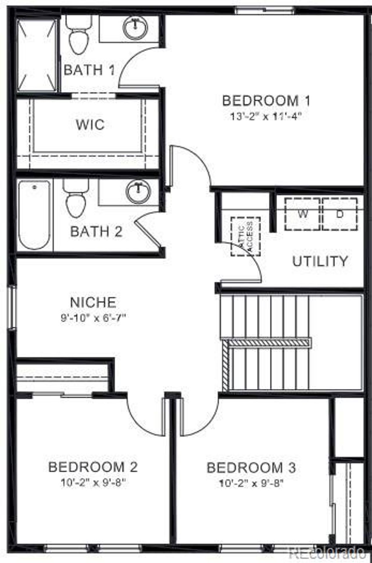 2D floor plan layout of this home in Ellston Park, Colorado Springs, CO (Image 2).