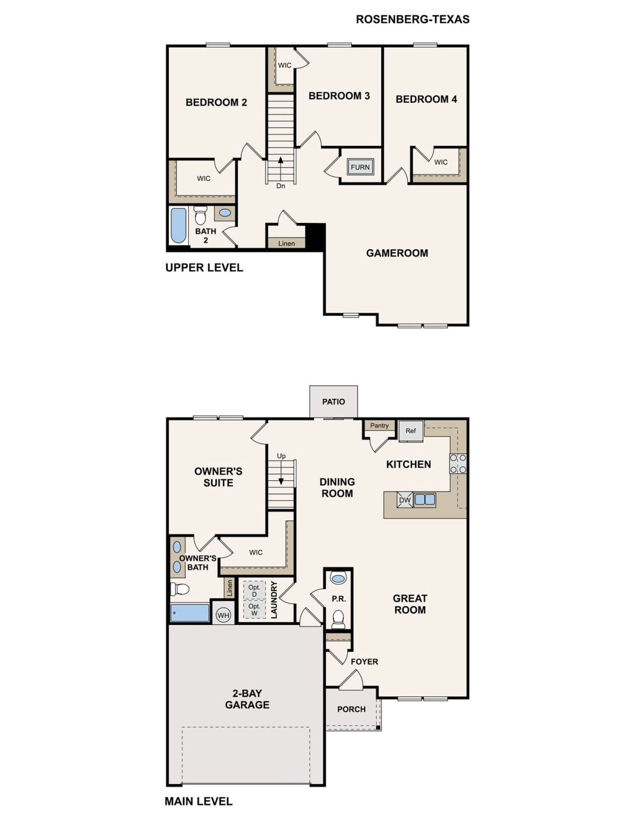 2D floor plan layout for the Rosenberg by Century Communities in Middlefield Village, Dallas, TX (Image 2). 2D floor plan layout for the Rosenberg by Century Communities in Middlefield Village, Dallas, TX (Image 2).