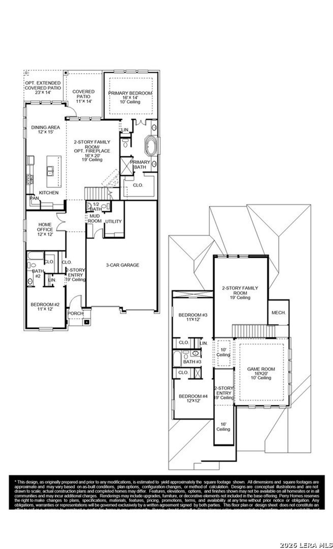 2D floor plan layout of this home in The Ranches at Creekside, Boerne, TX (Image 2).